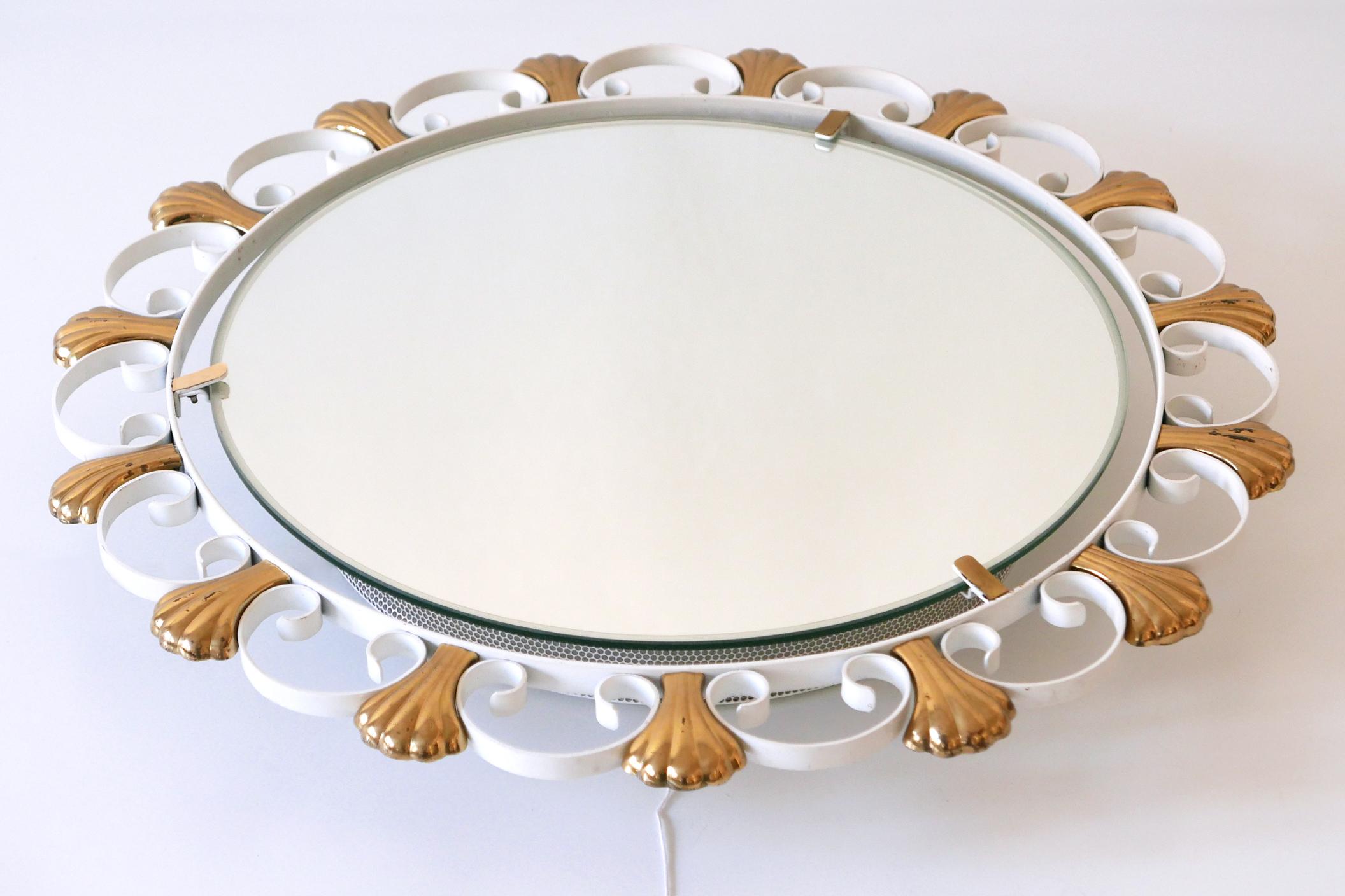 Elegant Mid-Century Modern Backlit Wall Mirror by Hillebrand, 1960s, Germany For Sale 8