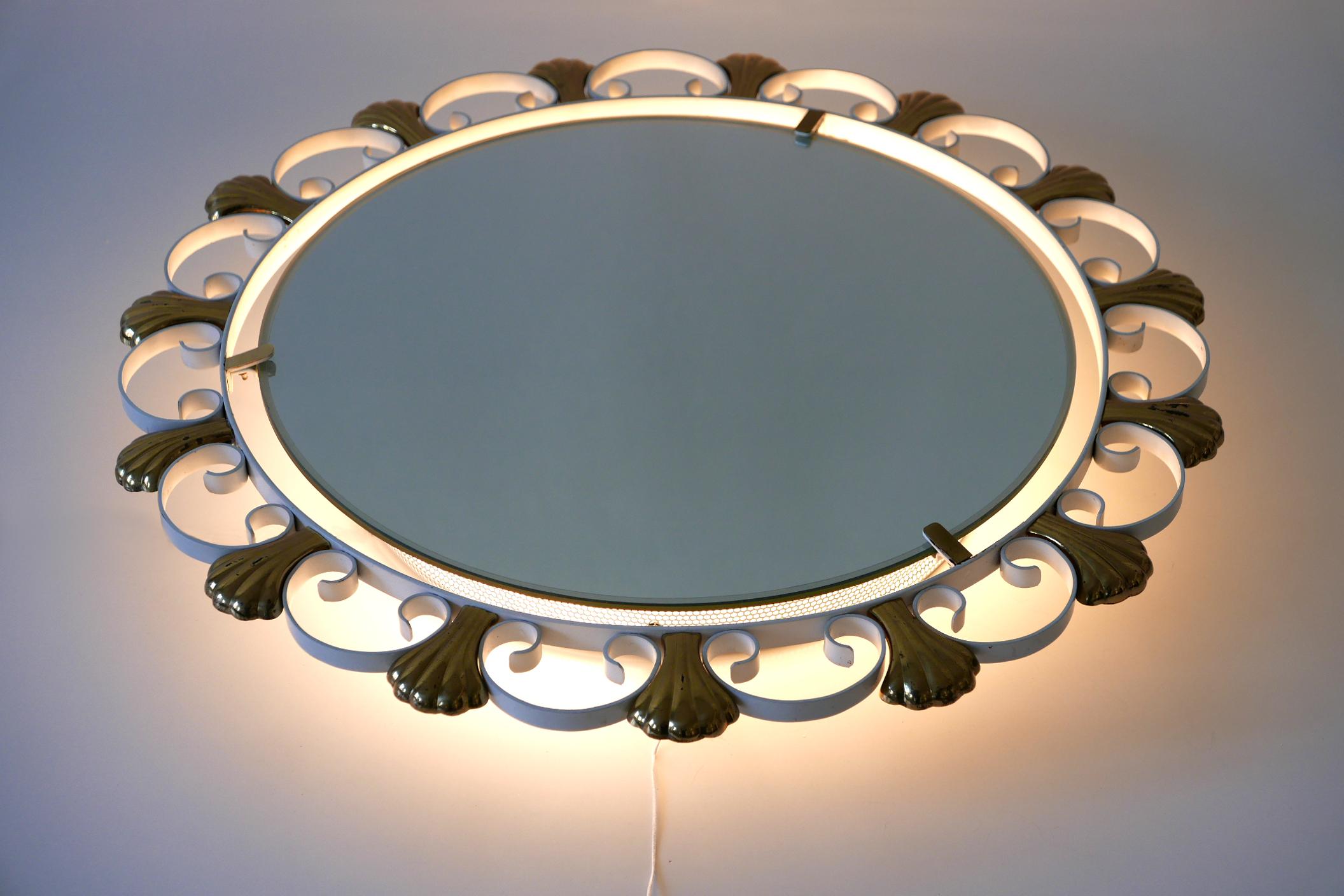 Elegant Mid-Century Modern Backlit Wall Mirror by Hillebrand, 1960s, Germany For Sale 9