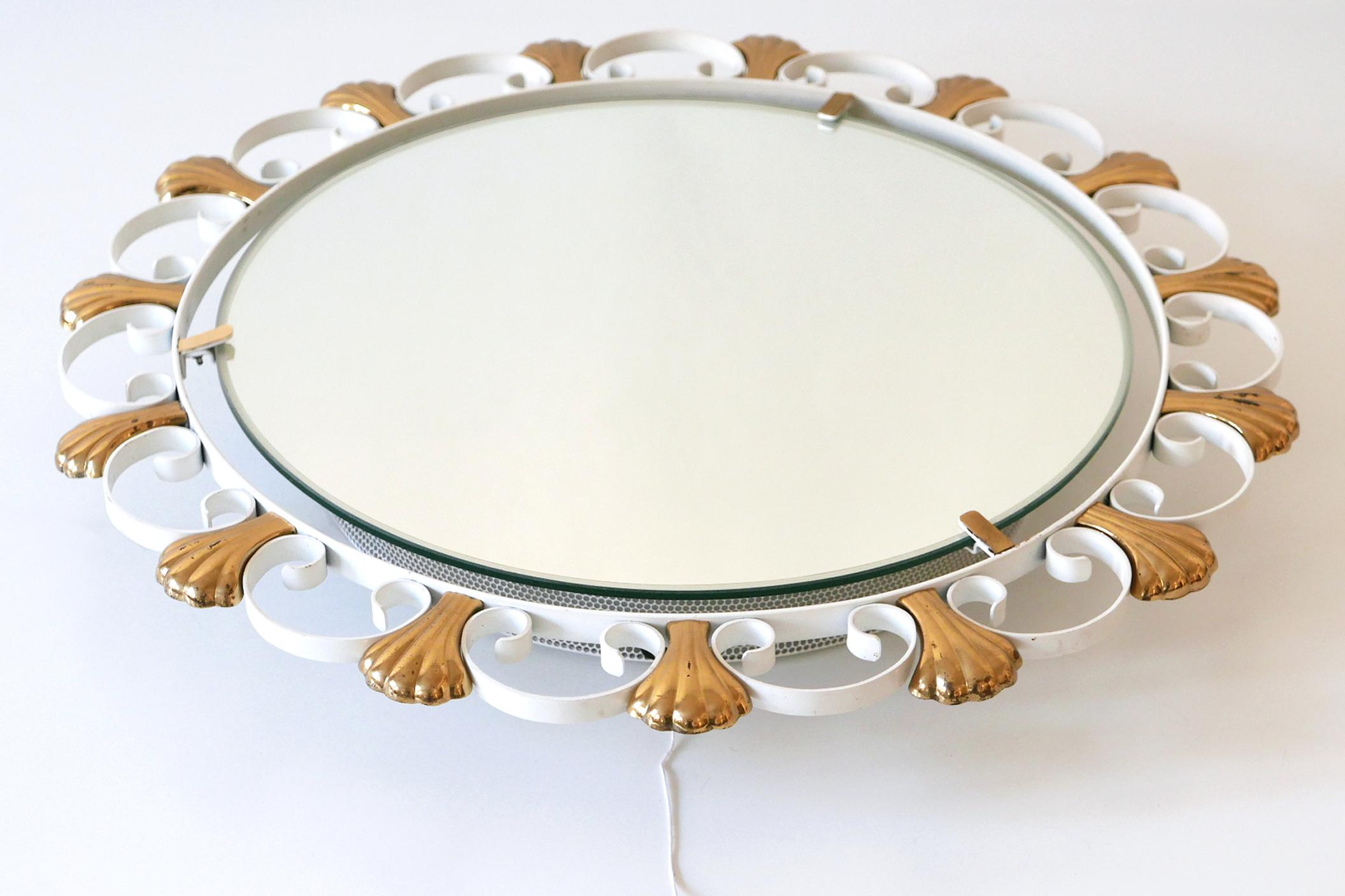 Elegant Mid-Century Modern Backlit Wall Mirror by Hillebrand, 1960s, Germany For Sale 10