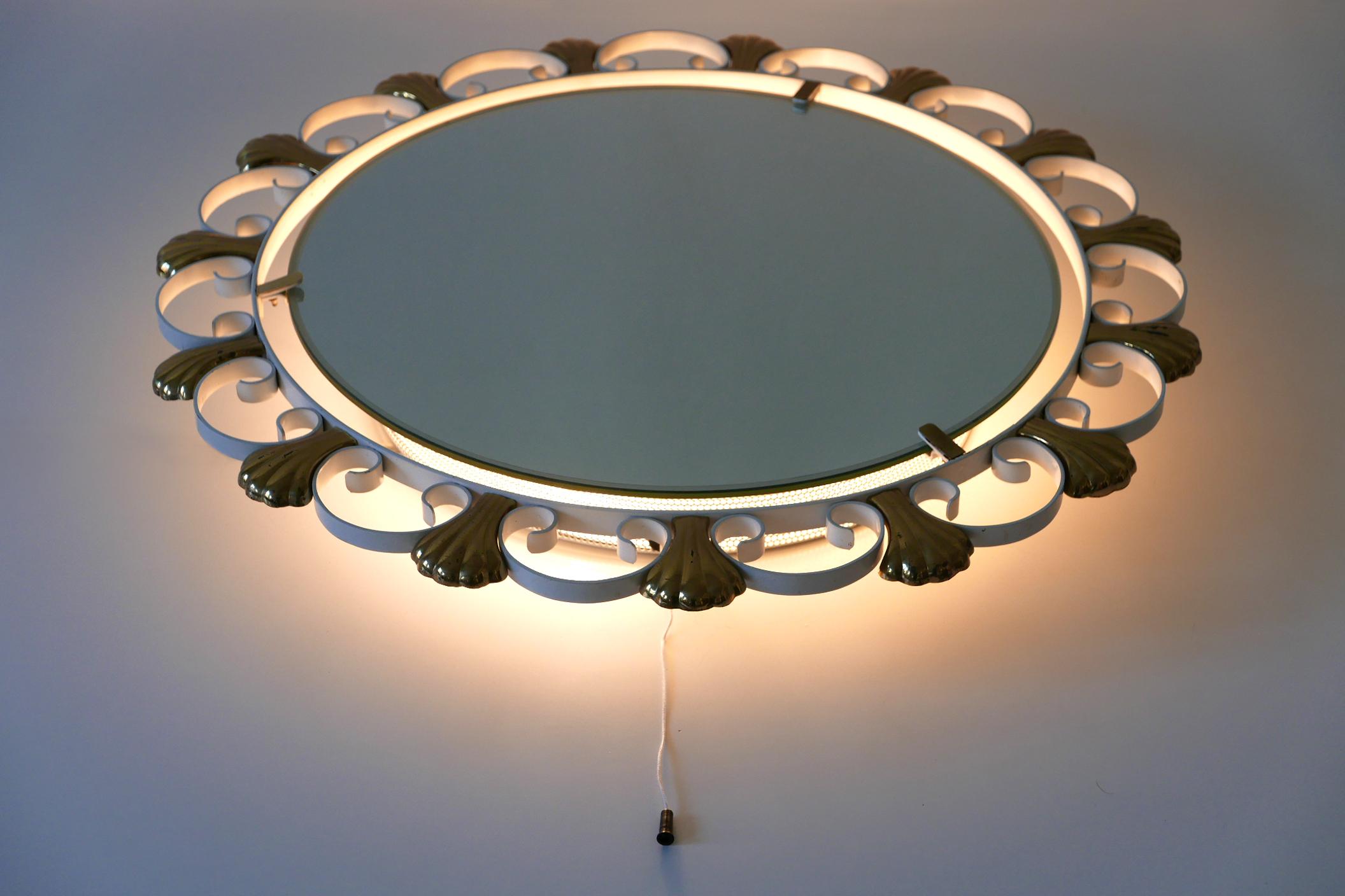 Elegant Mid-Century Modern Backlit Wall Mirror by Hillebrand, 1960s, Germany For Sale 11