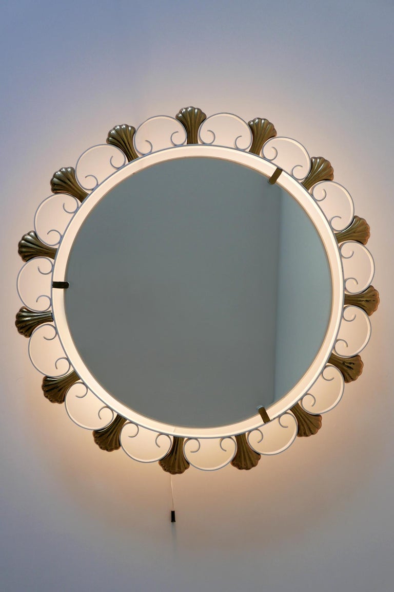 Curated visual reference: Picture Idea: Elegant Mid Century Modern Backlit Wall Mirror By Hillebrand 1960S