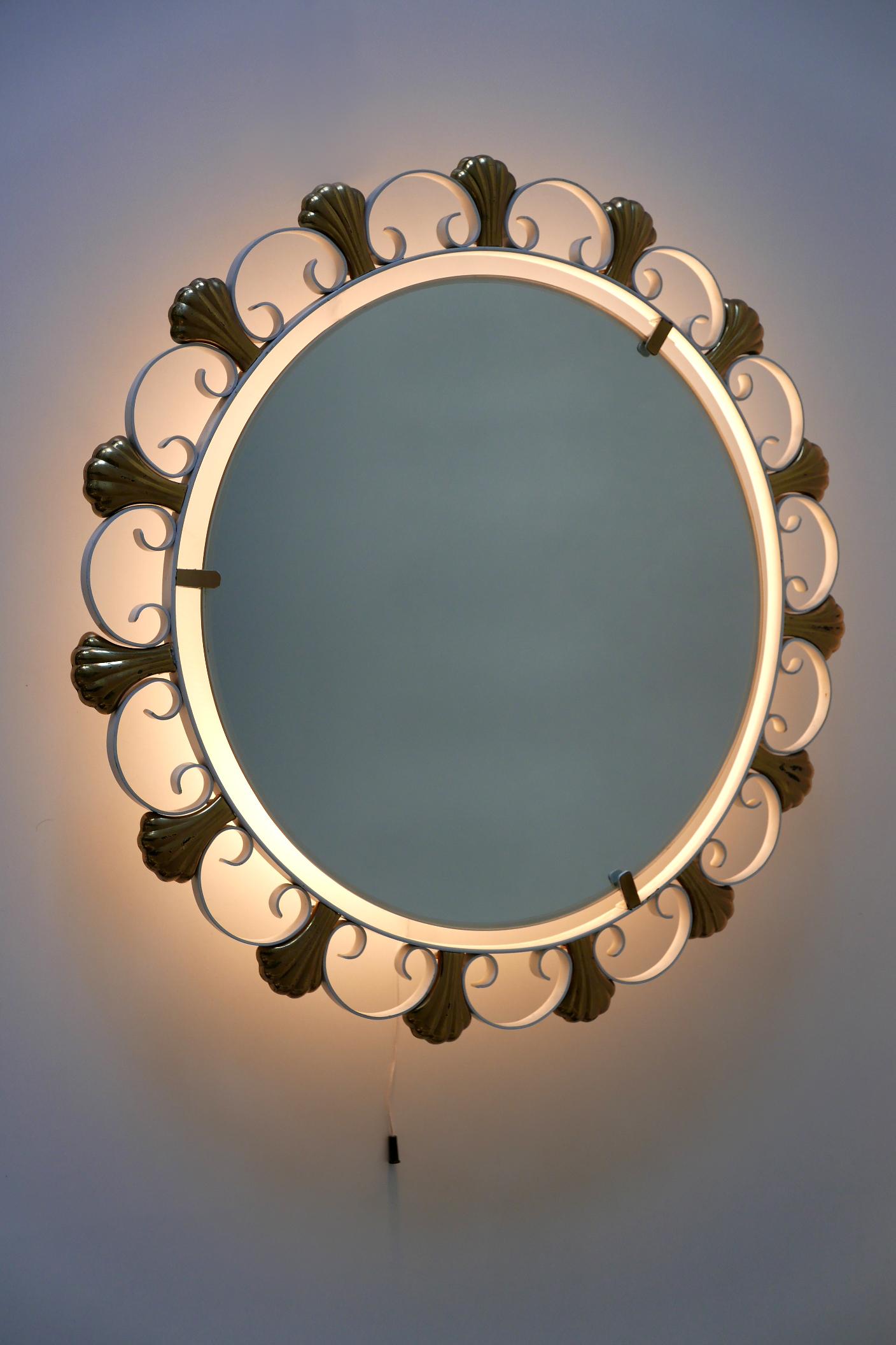 Mid-20th Century Elegant Mid-Century Modern Backlit Wall Mirror by Hillebrand, 1960s, Germany For Sale