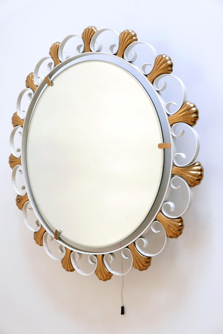 Elegant MidCentury Modern Backlit Wall Mirror by Hillebrand, 1960s