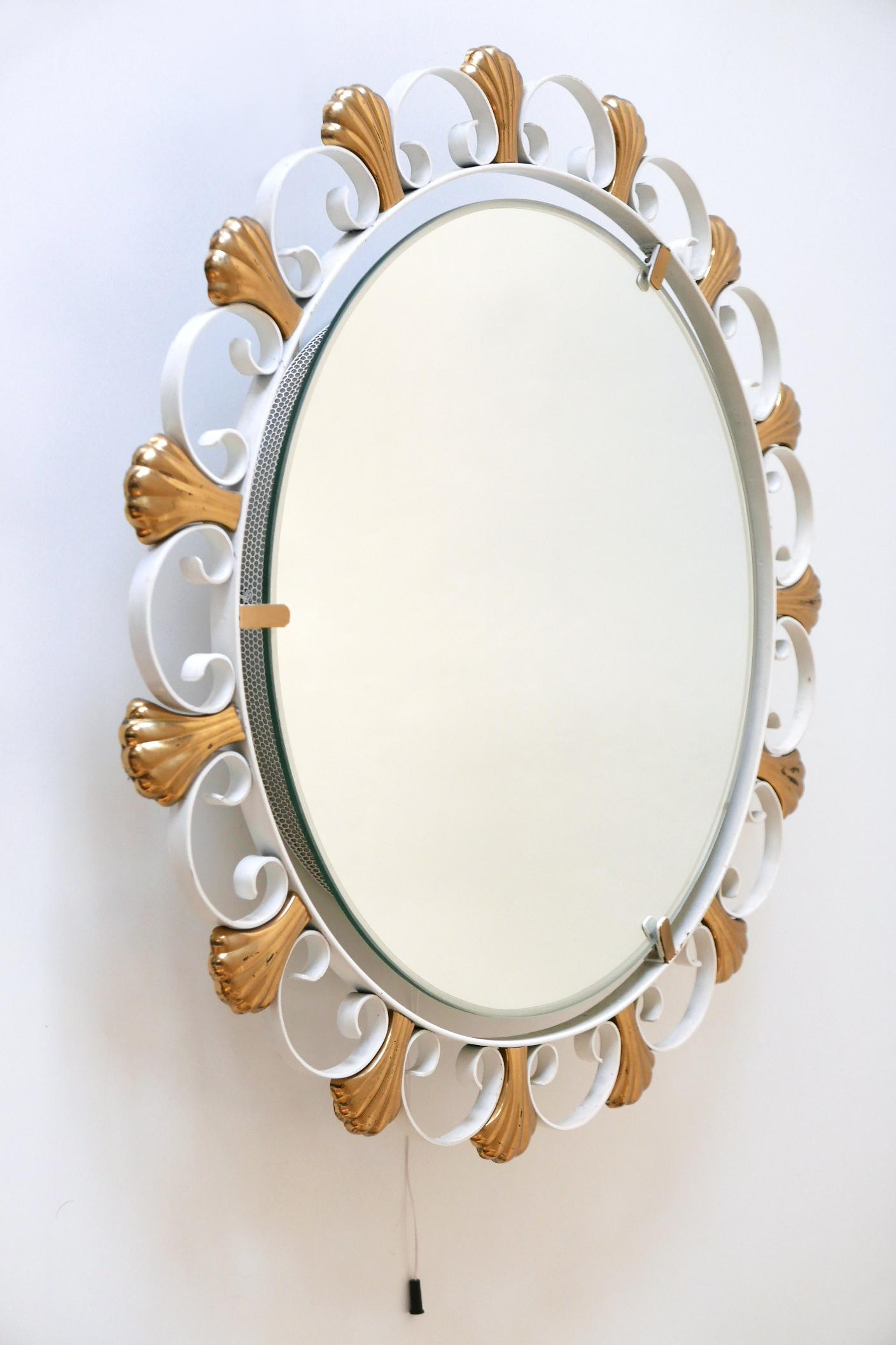 Elegant Mid-Century Modern Backlit Wall Mirror by Hillebrand, 1960s, Germany For Sale 3
