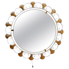 Elegant Mid-Century Modern Backlit Wall Mirror by Hillebrand, 1960s, Germany