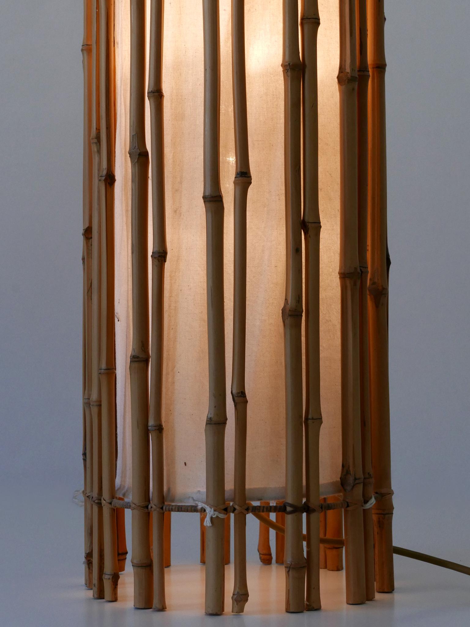 Elegant Mid Century Modern Bamboo Floor Lamp by Louis Sognot France 1960s For Sale 9