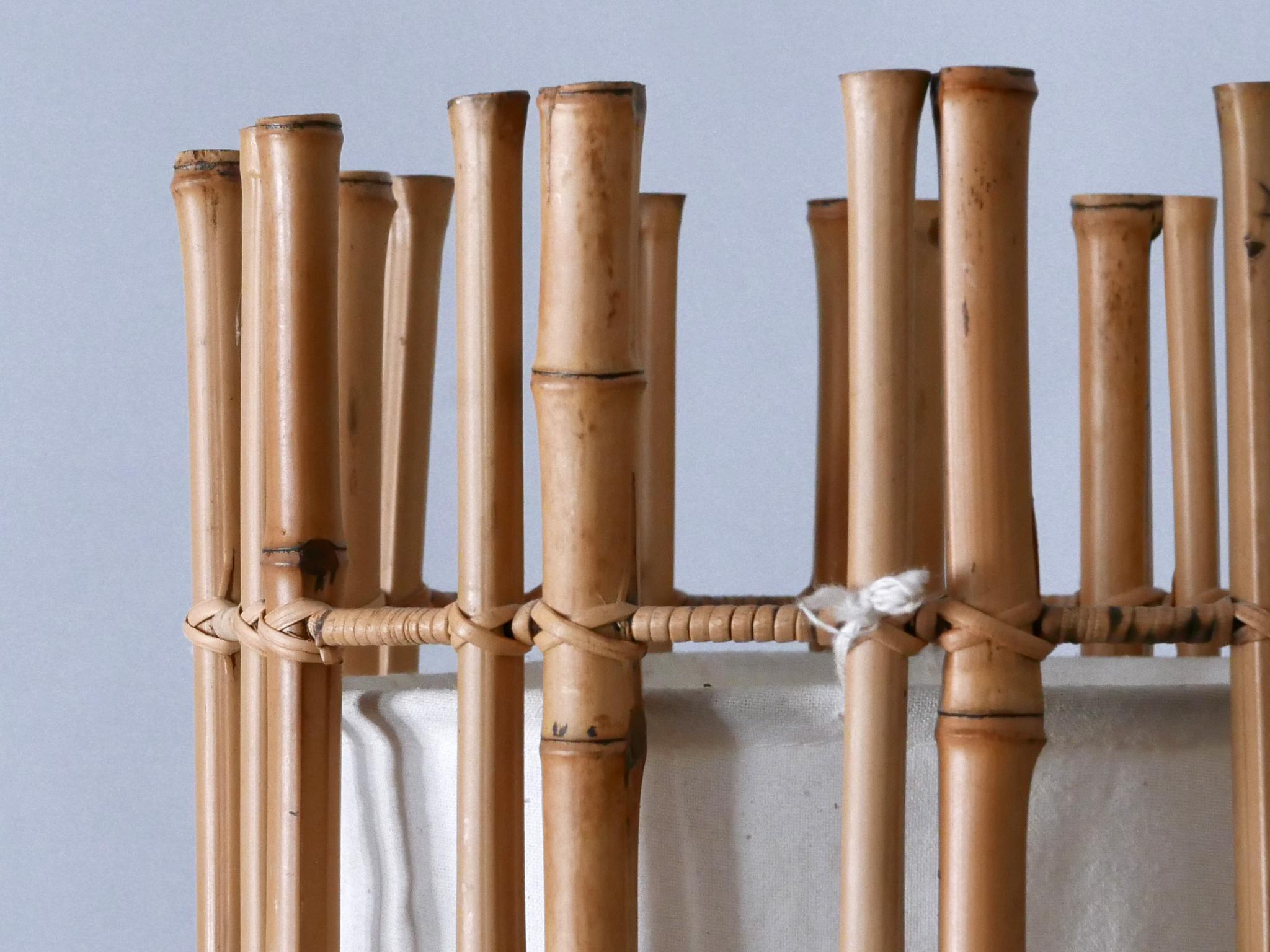 Elegant Mid Century Modern Bamboo Floor Lamp by Louis Sognot France 1960s For Sale 10
