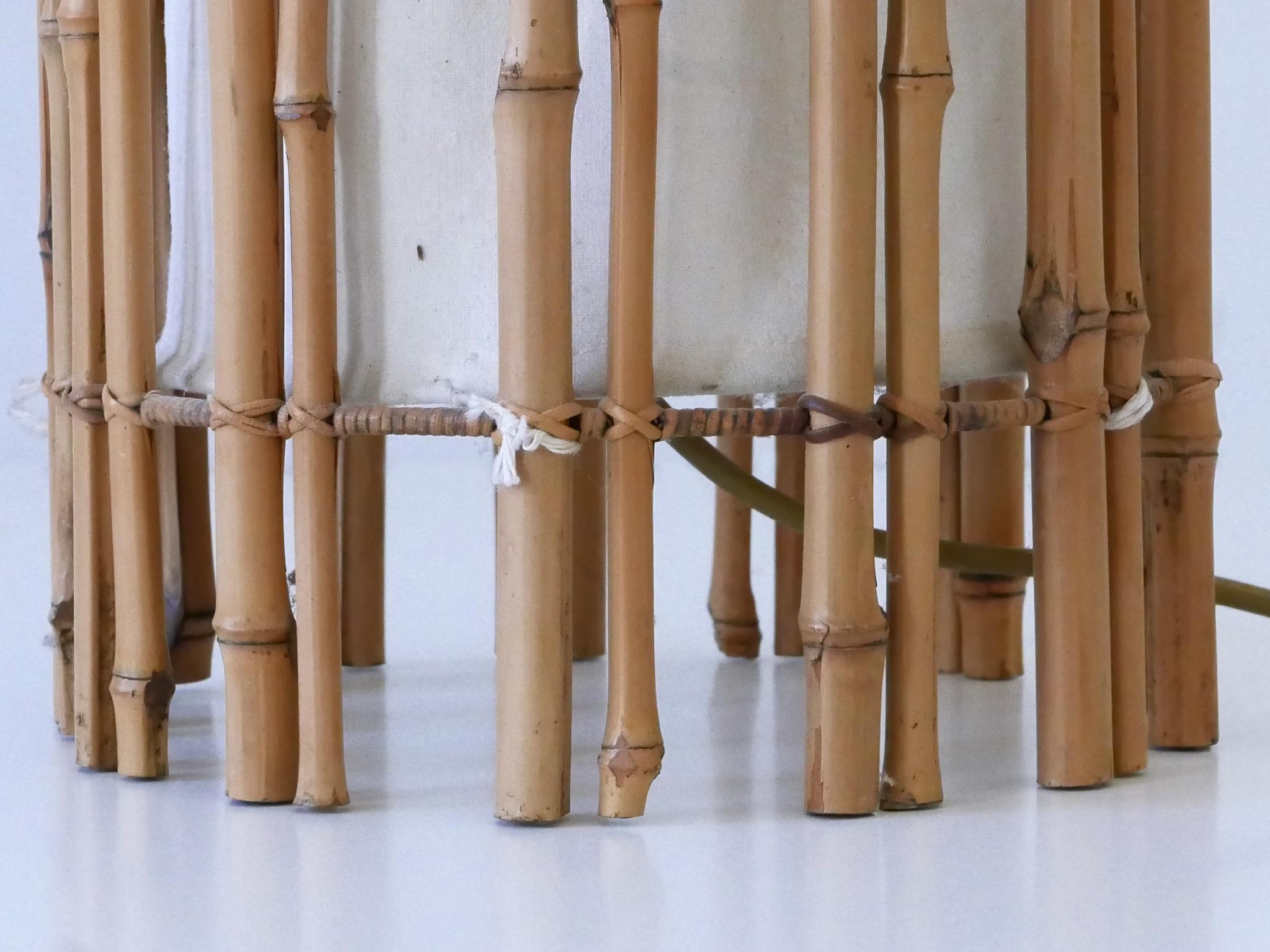 Elegant Mid Century Modern Bamboo Floor Lamp by Louis Sognot France 1960s For Sale 11