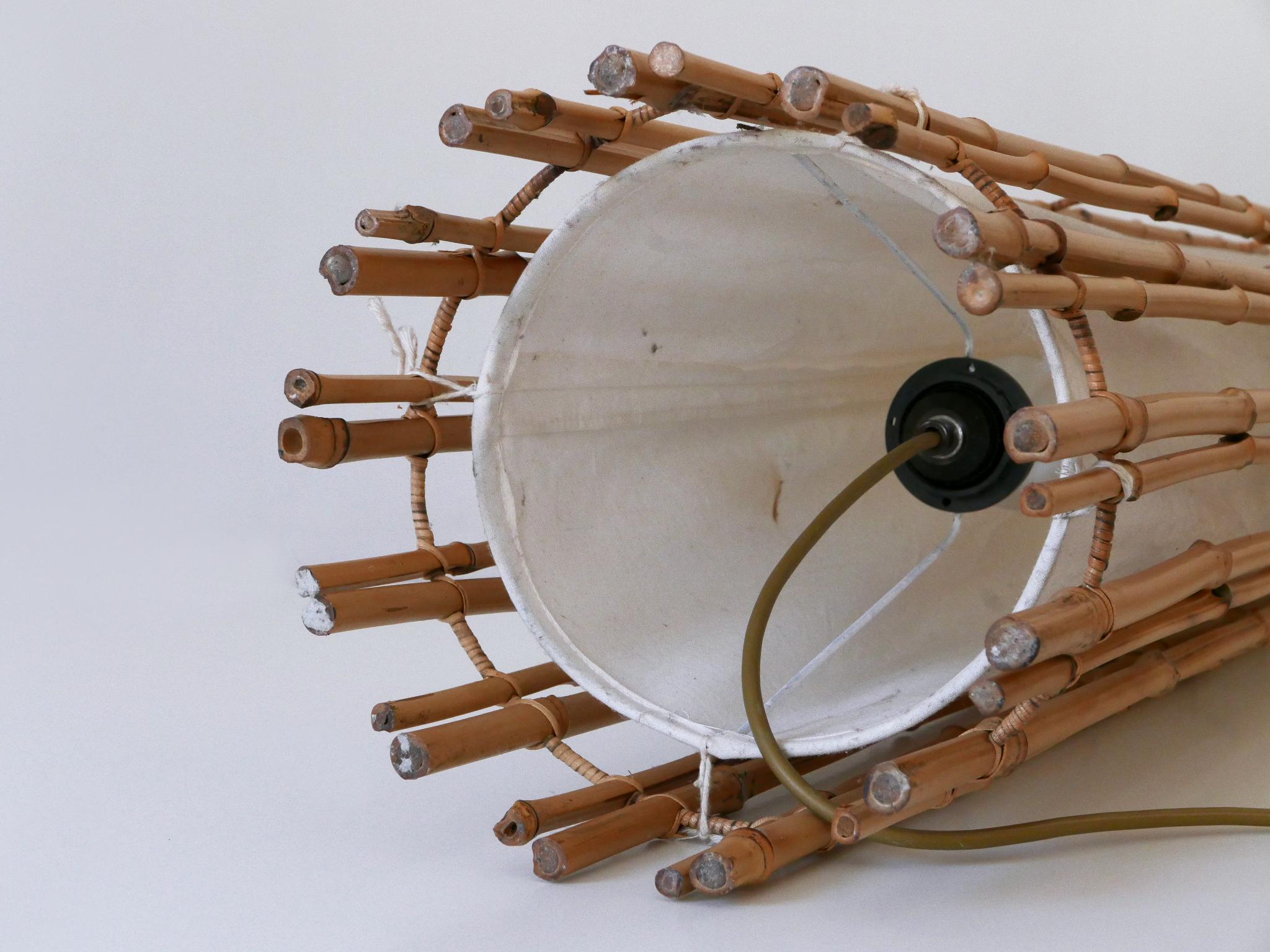 Elegant Mid Century Modern Bamboo Floor Lamp by Louis Sognot France 1960s For Sale 12
