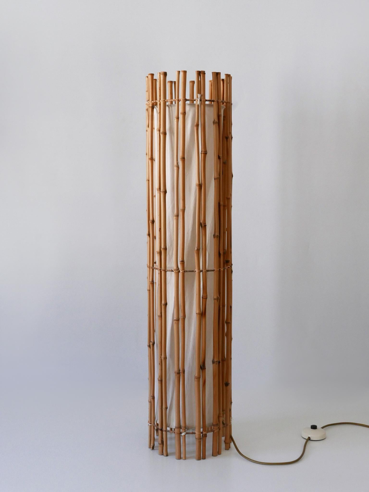 Mid-Century Modern Elegant Mid Century Modern Bamboo Floor Lamp by Louis Sognot France 1960s For Sale
