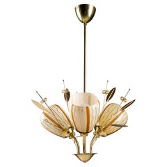 Eleganza del lampadario in ottone della metà del secolo scorso di Itsu, Finlandia, 1950