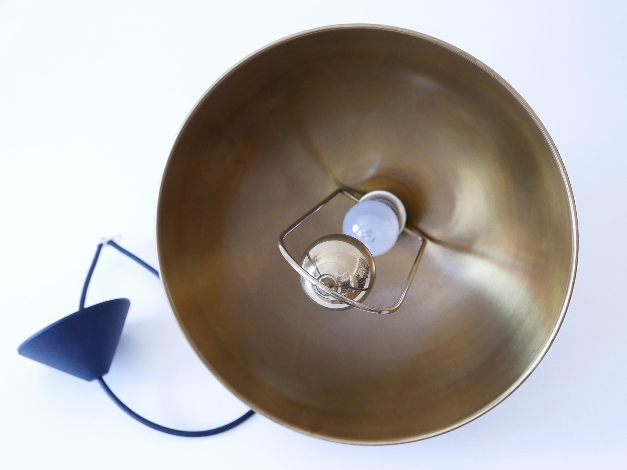 Elegant Mid-Century Modern Brass Pendant Lamp by Florian Schulz Germany 1970s For Sale 16