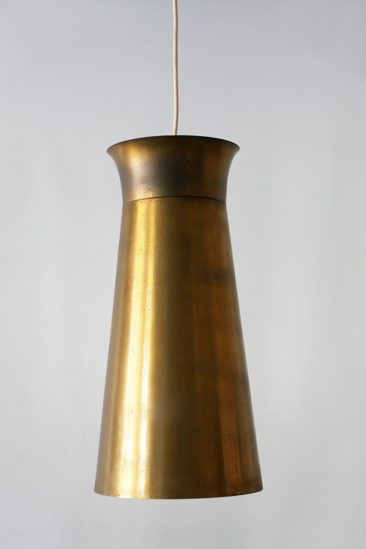 Elegant Mid-Century Modern Brass Pendant Lamps or Hanging Lights, 1950s, Germany For Sale 7
