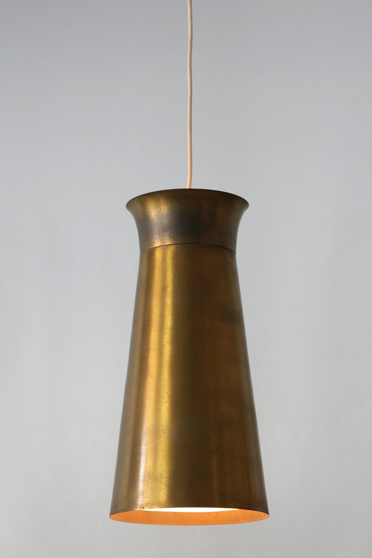 Elegant Mid-Century Modern Brass Pendant Lamps or Hanging Lights, 1950s, Germany For Sale 8