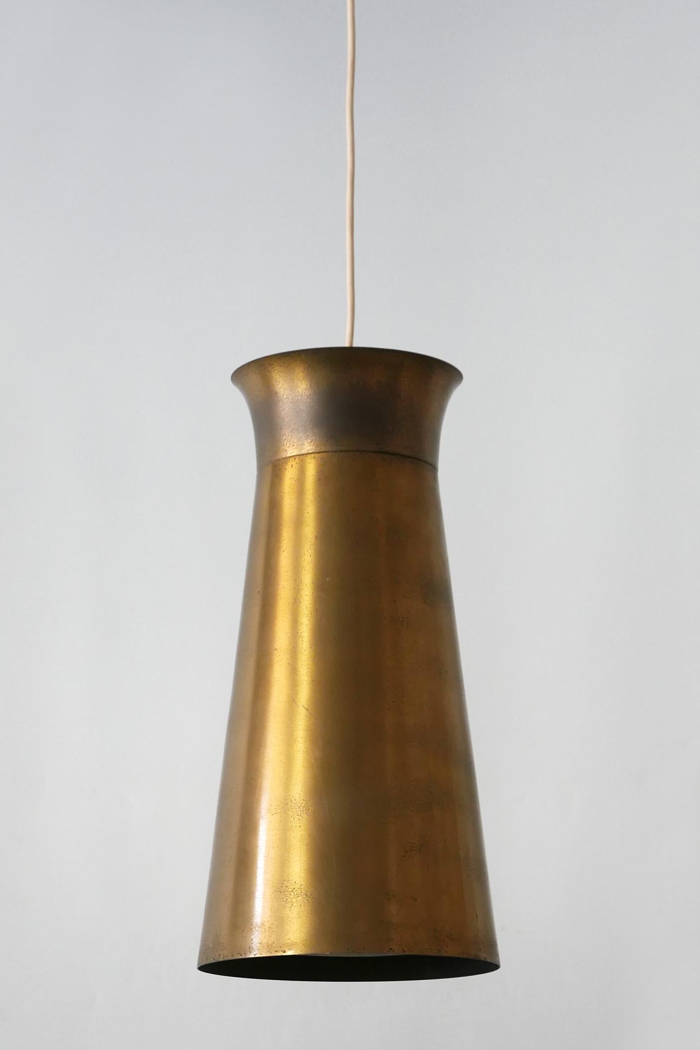 Elegant Mid-Century Modern Brass Pendant Lamps or Hanging Lights, 1950s, Germany For Sale 9