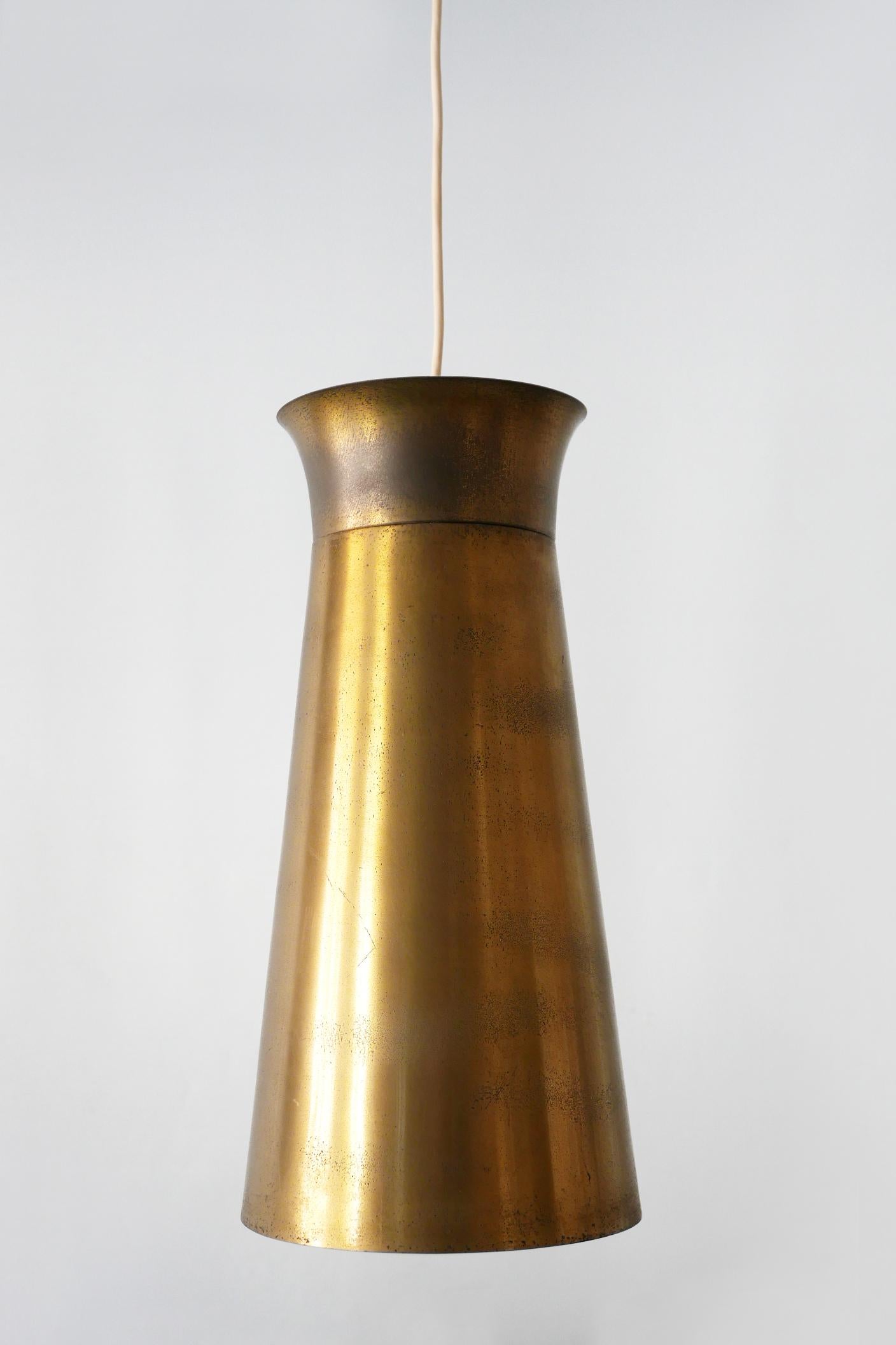 Elegant Mid-Century Modern Brass Pendant Lamps or Hanging Lights, 1950s, Germany For Sale 10