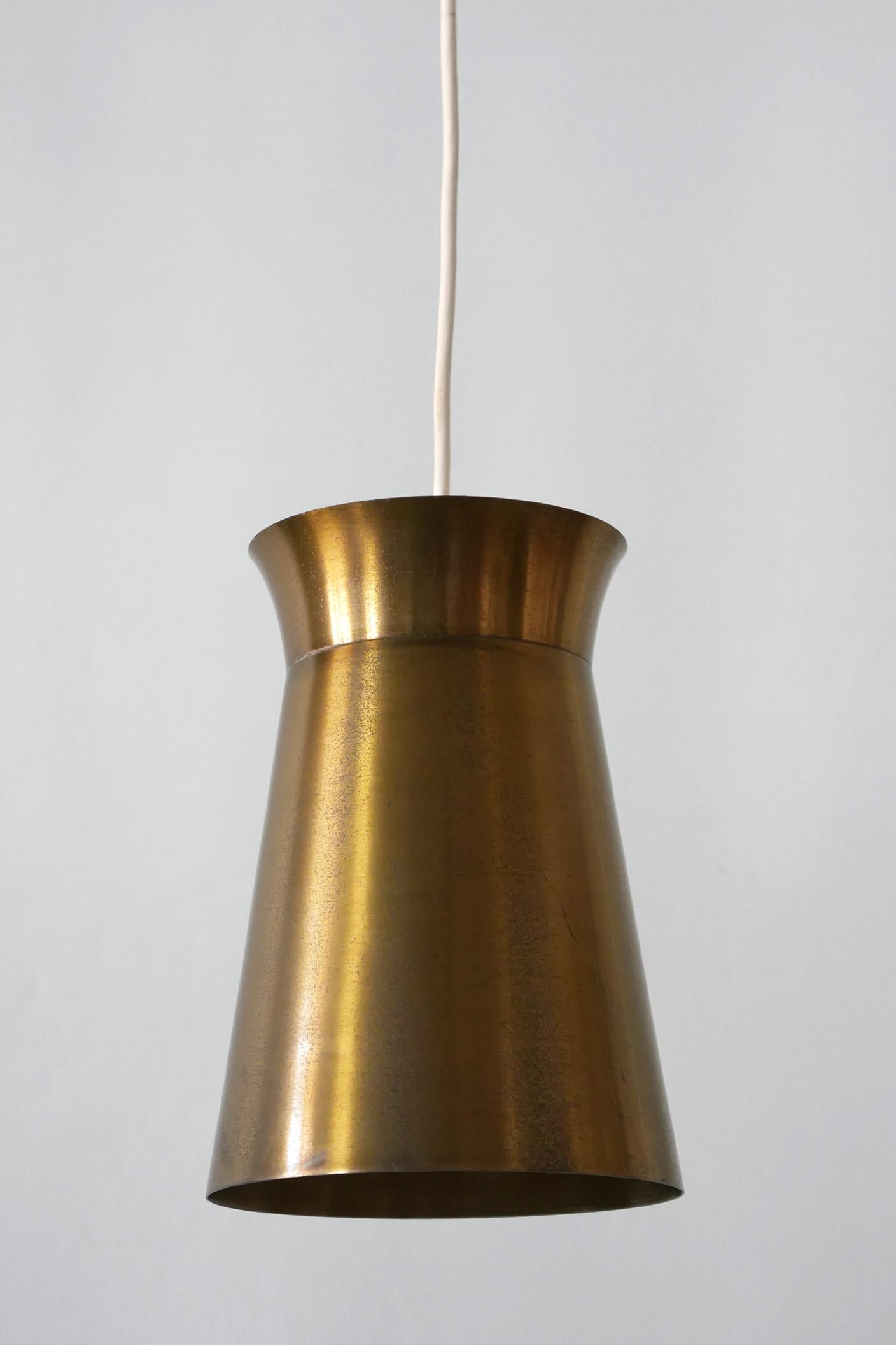 Elegant Mid-Century Modern Brass Pendant Lamps or Hanging Lights, 1950s, Germany For Sale 1