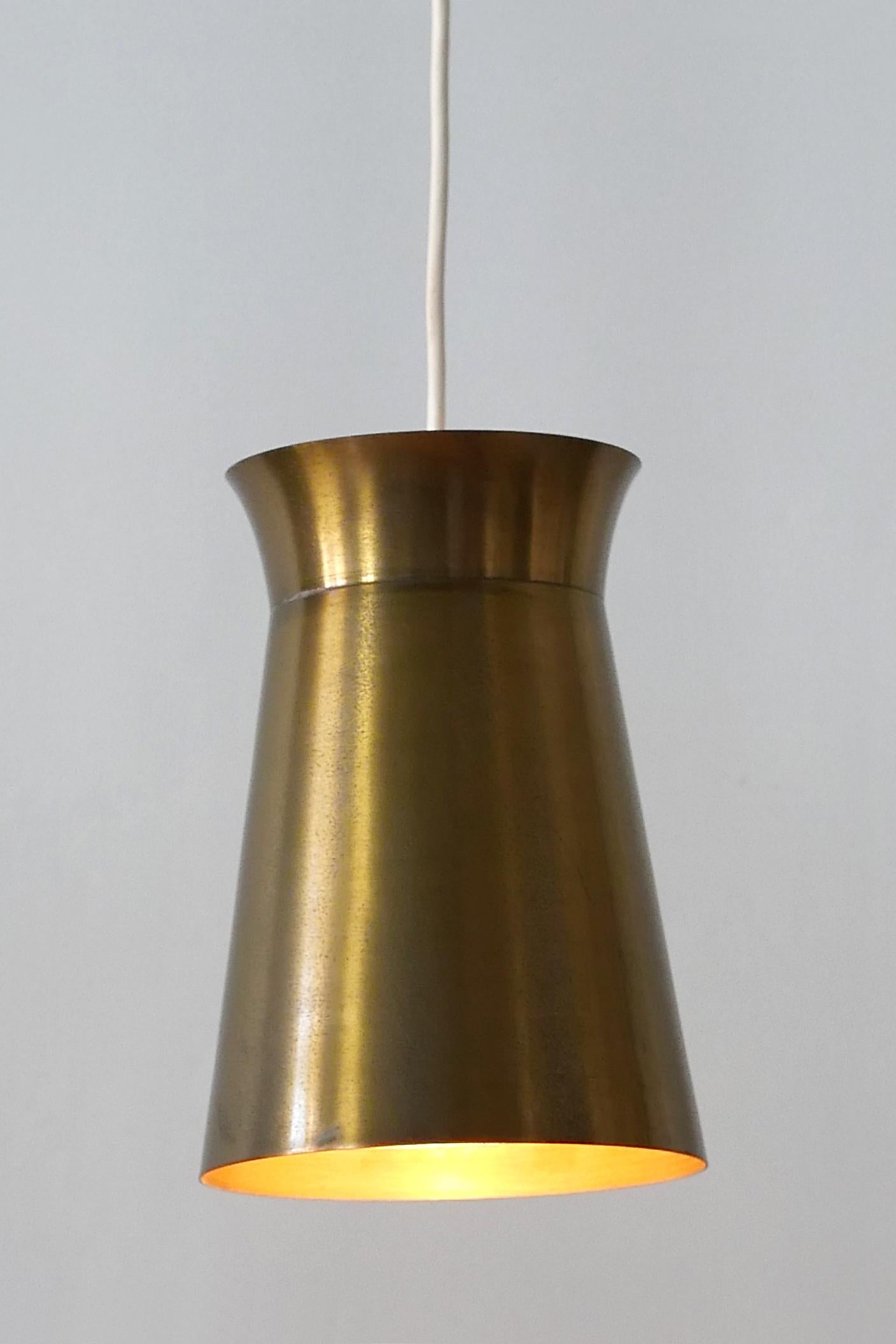 Elegant Mid-Century Modern Brass Pendant Lamps or Hanging Lights, 1950s, Germany For Sale 2