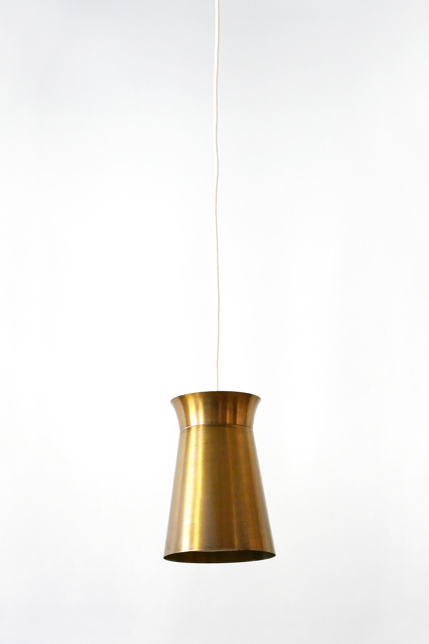 Elegant Mid-Century Modern Brass Pendant Lamps or Hanging Lights, 1950s, Germany For Sale 3