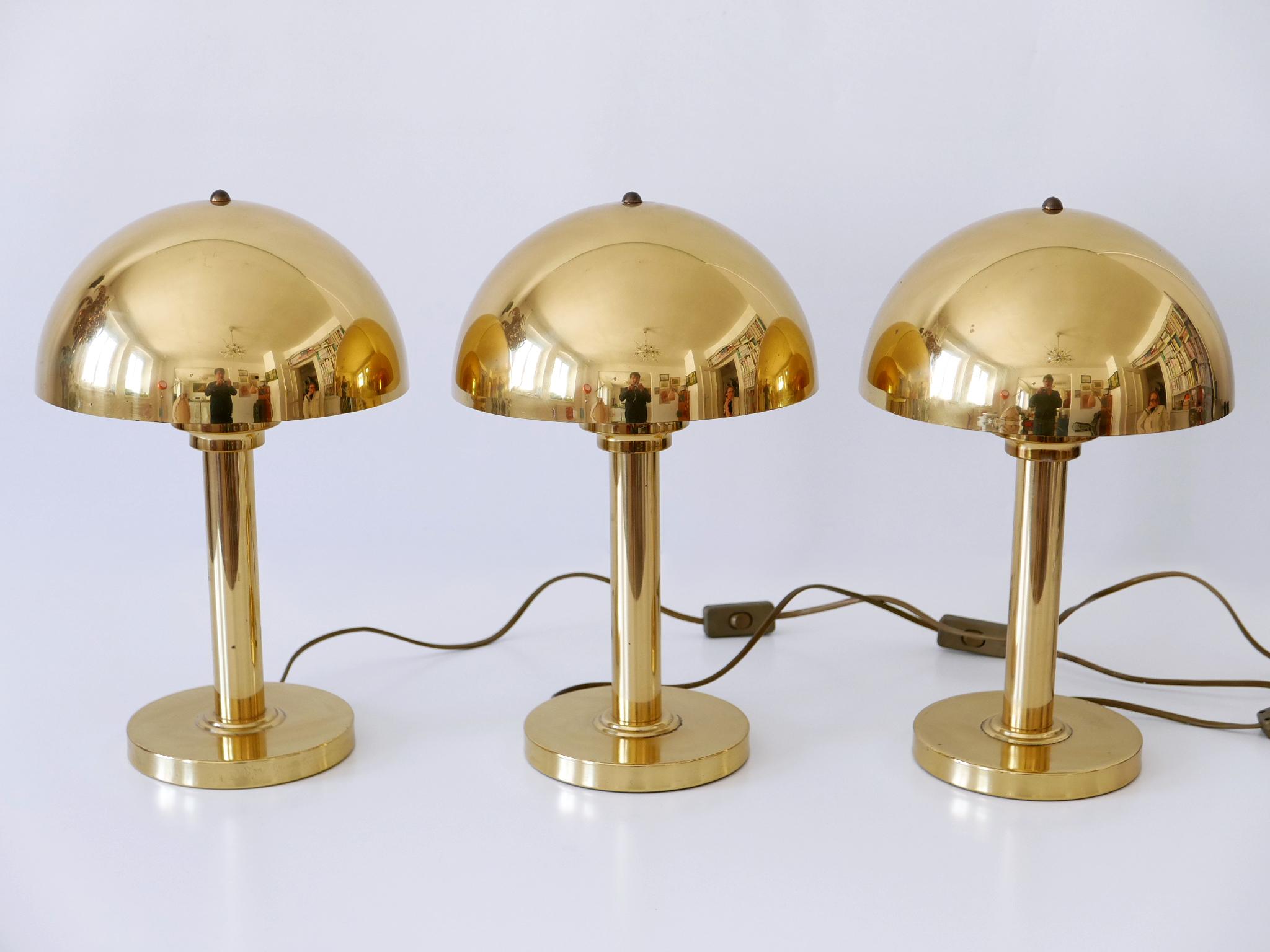 Polished Elegant Mid-Century Modern Brass Table Lamps by WSB, Germany, 1960s For Sale
