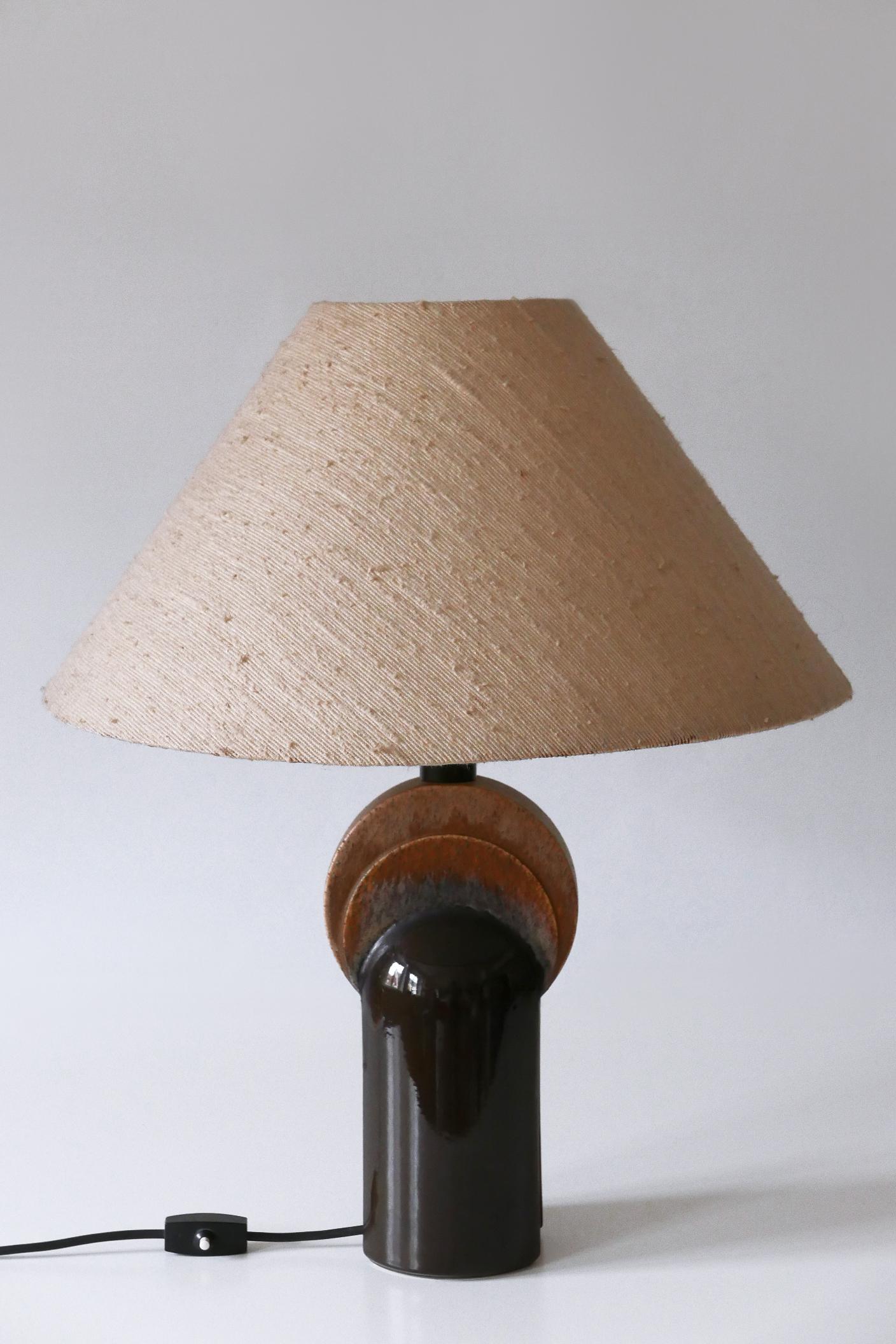 Elegant Mid-Century Modern Ceramic Table Lamp by Leola Design Germany 1960s For Sale 6