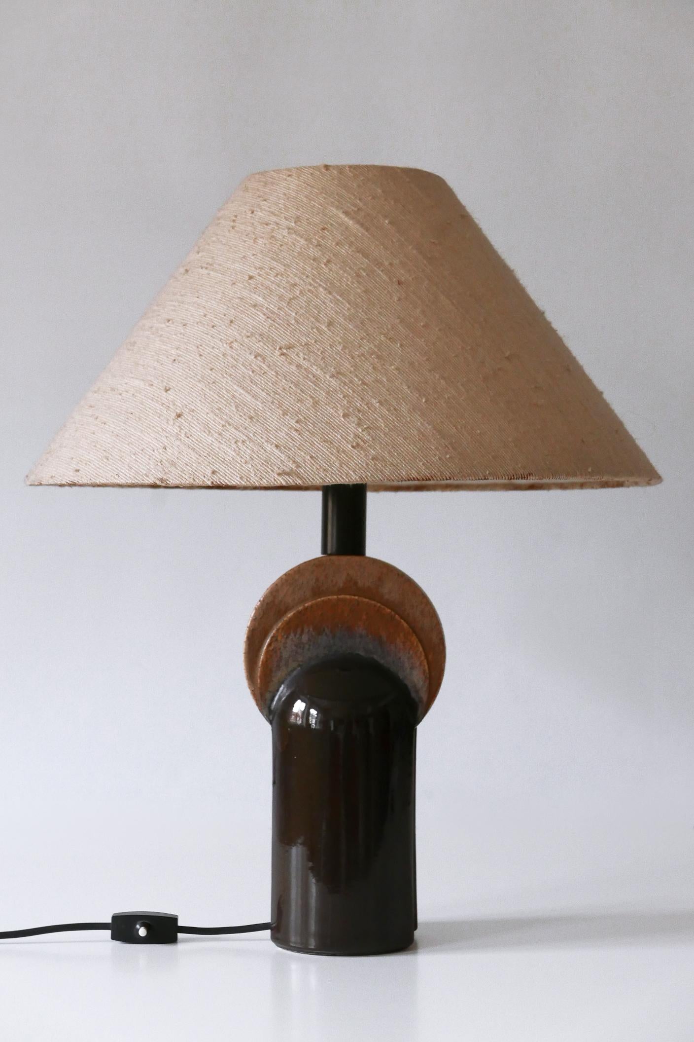 Elegant Mid-Century Modern Ceramic Table Lamp by Leola Design Germany 1960s For Sale 7