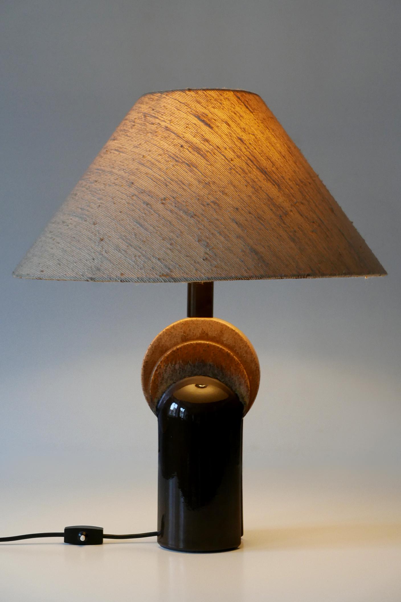 Elegant Mid-Century Modern Ceramic Table Lamp by Leola Design Germany 1960s For Sale 8