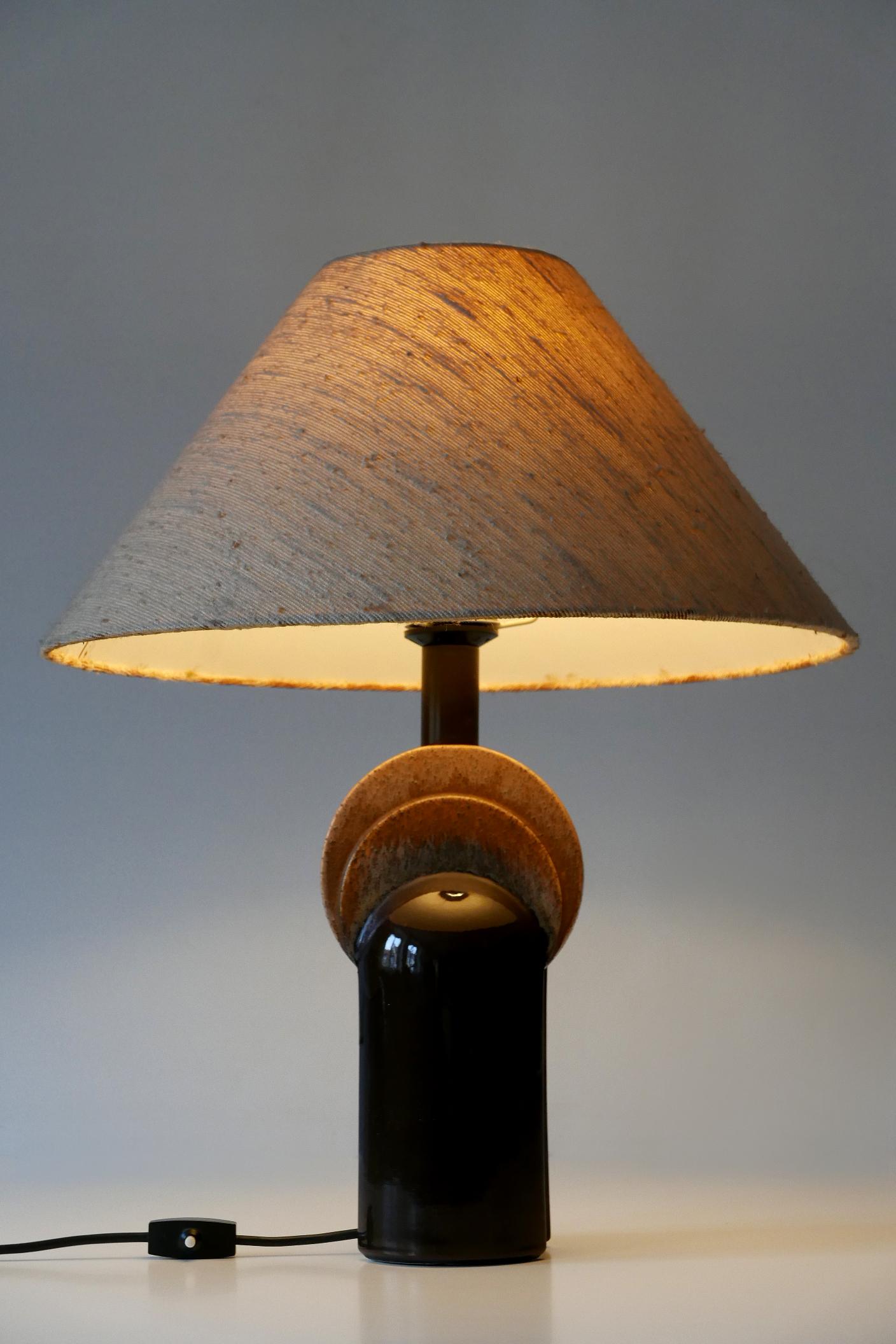 Elegant Mid-Century Modern Ceramic Table Lamp by Leola Design Germany 1960s For Sale 9