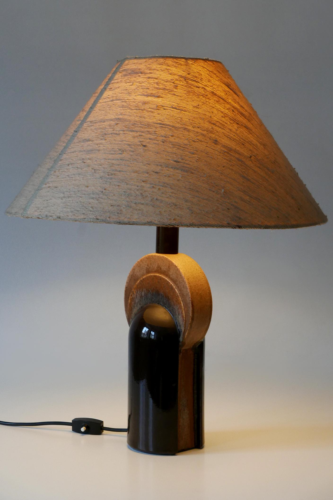 Elegant Mid-Century Modern Ceramic Table Lamp by Leola Design Germany 1960s For Sale 3