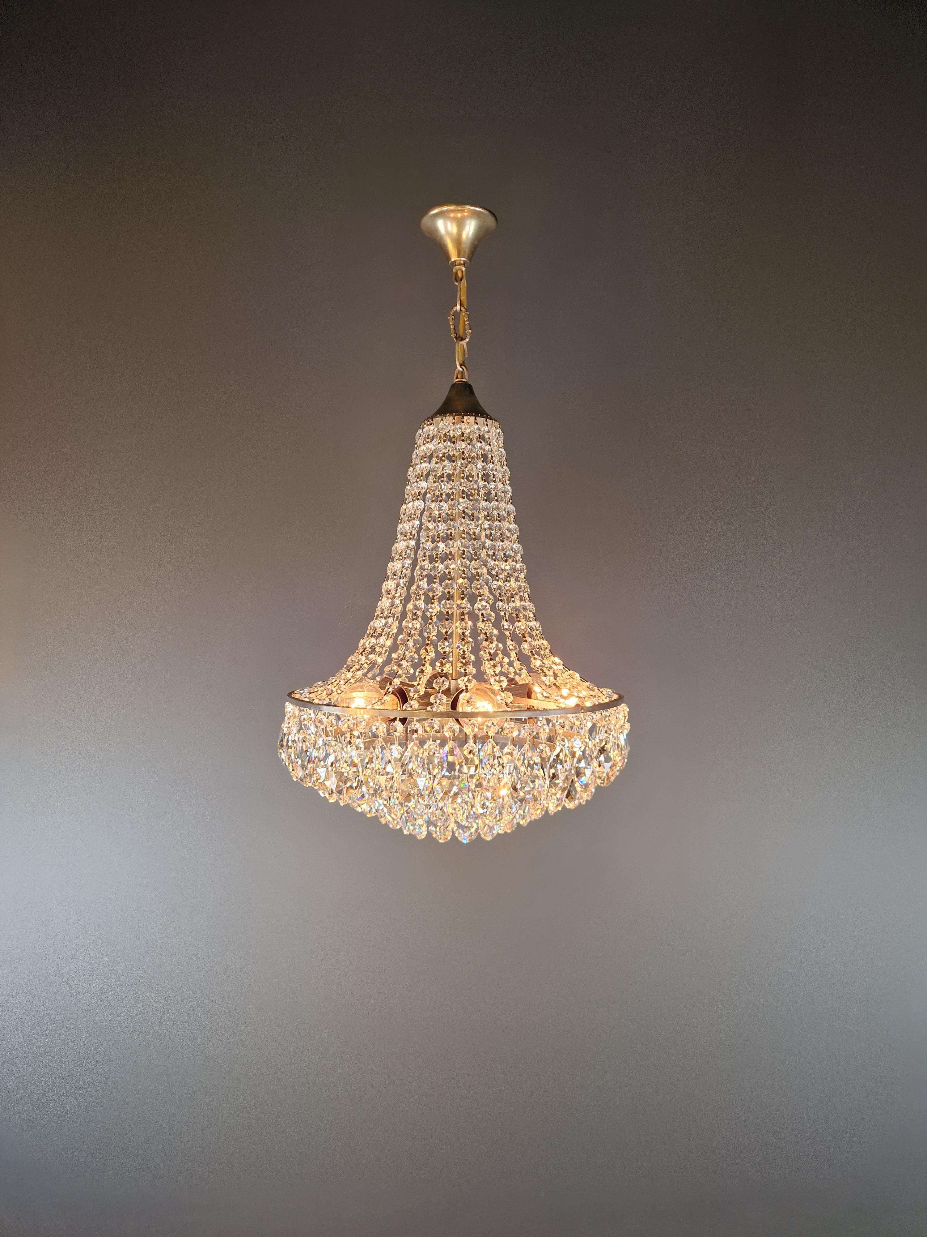 Elegant Mid-Century Modern Chandelier Brass Vintage Germany, ca. 1950 6