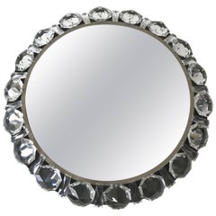 Elegant Mid Century Modern Circular Backlit Wall Mirror by Palwa Germany 1960s