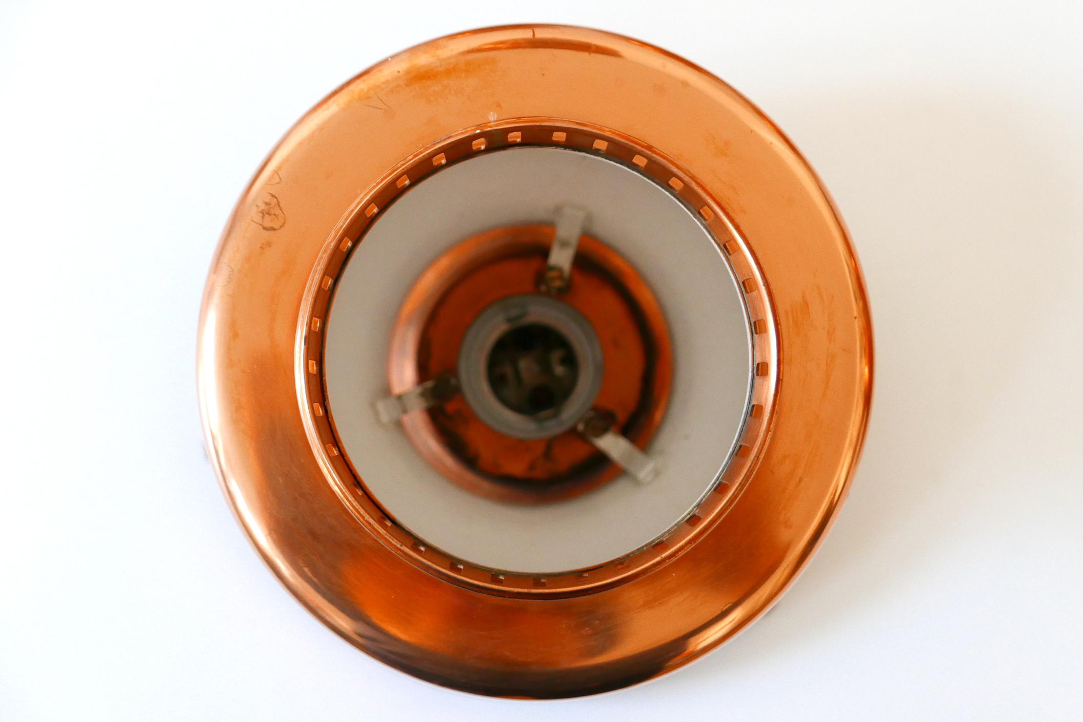 Eleganti lampade da soffitto o plafoniere in rame della modernità di metà secolo, anni '60, Danimarca in vendita 12