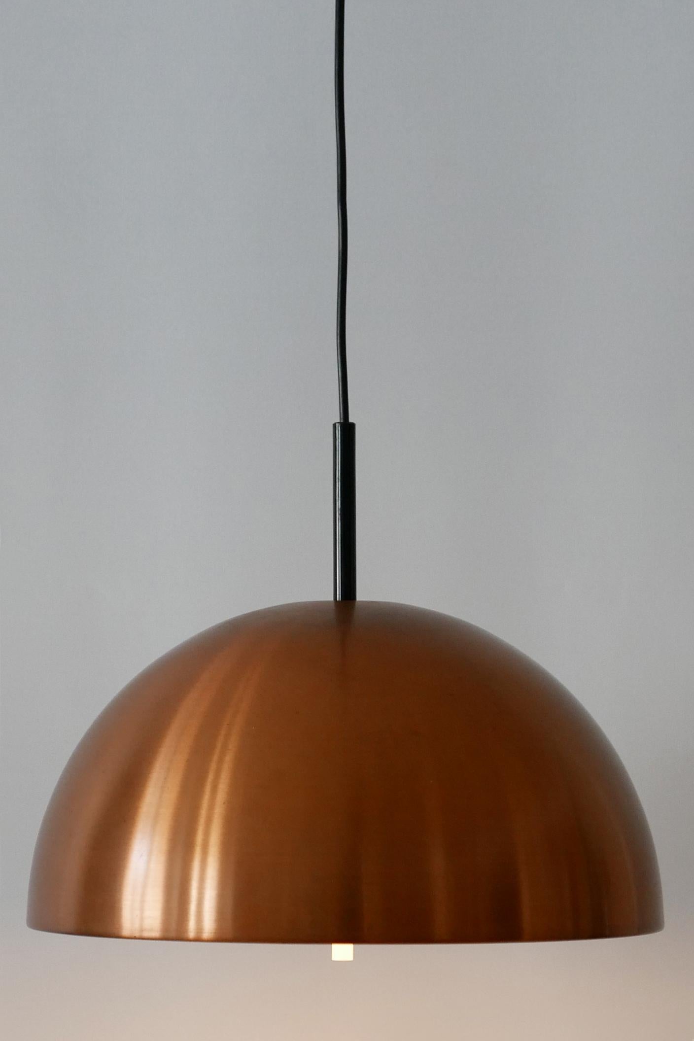 Elegant Mid-Century Modern Copper Pendant Lamp by Staff & Schwarz 1960s, Germany For Sale 5