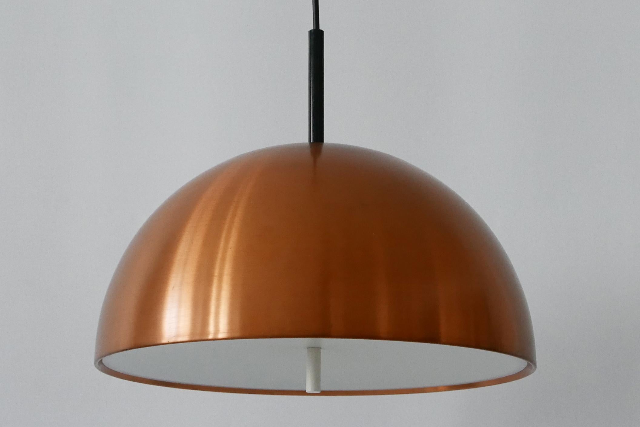 Elegant Mid-Century Modern Copper Pendant Lamp by Staff & Schwarz 1960s, Germany For Sale 6
