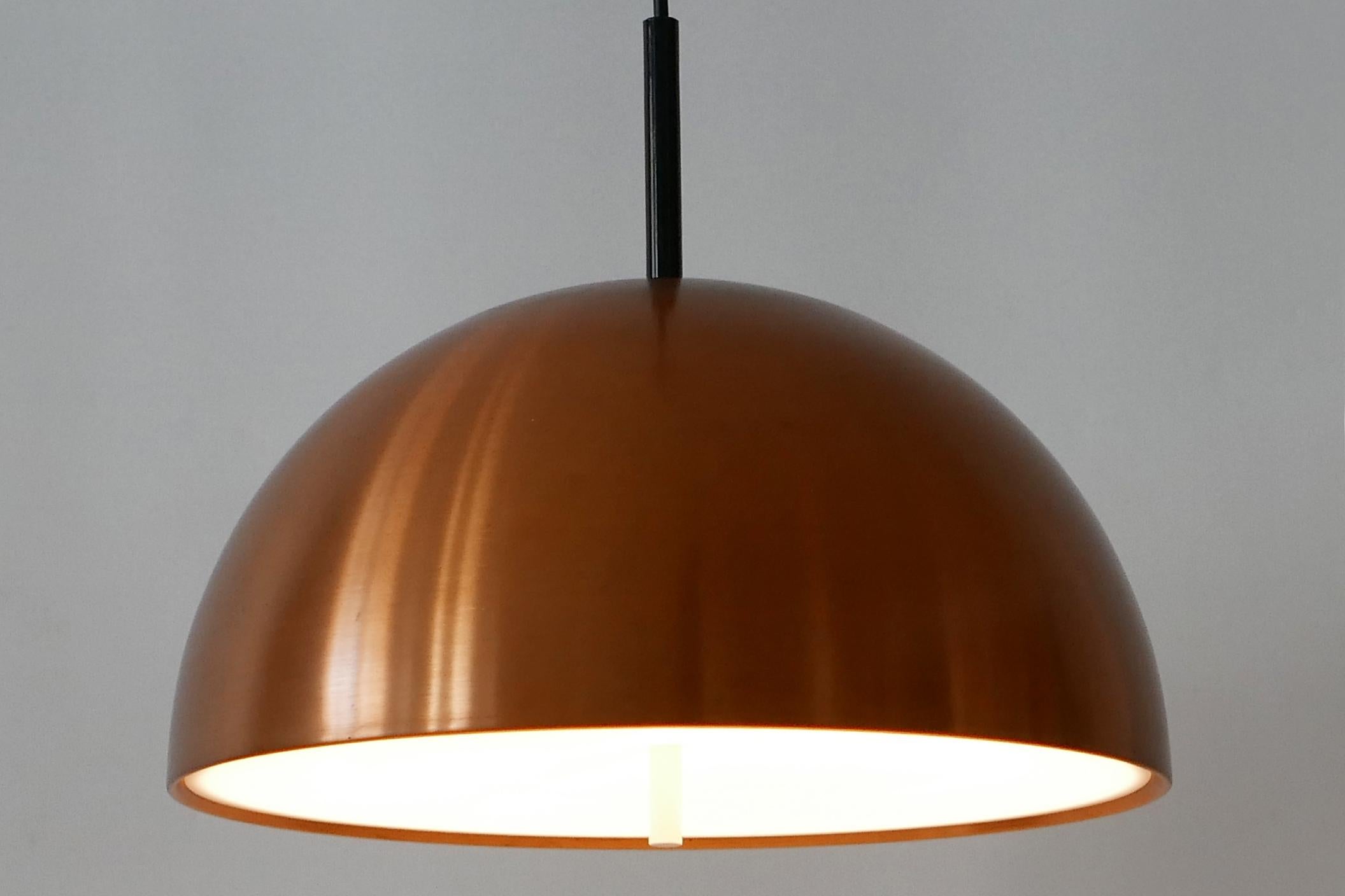 Elegant Mid-Century Modern Copper Pendant Lamp by Staff & Schwarz 1960s, Germany For Sale 7