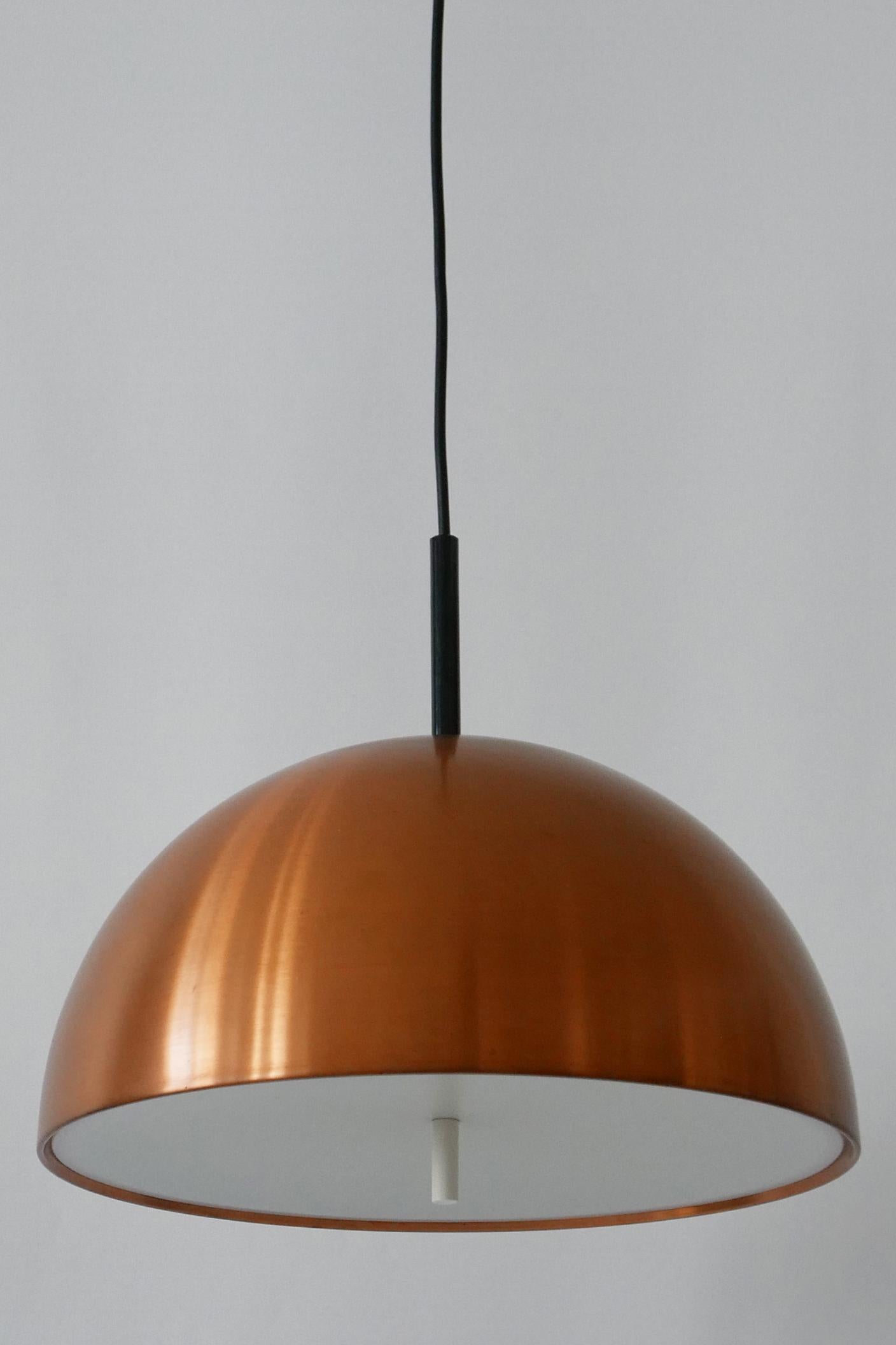 Elegant Mid-Century Modern Copper Pendant Lamp by Staff & Schwarz 1960s, Germany For Sale 8