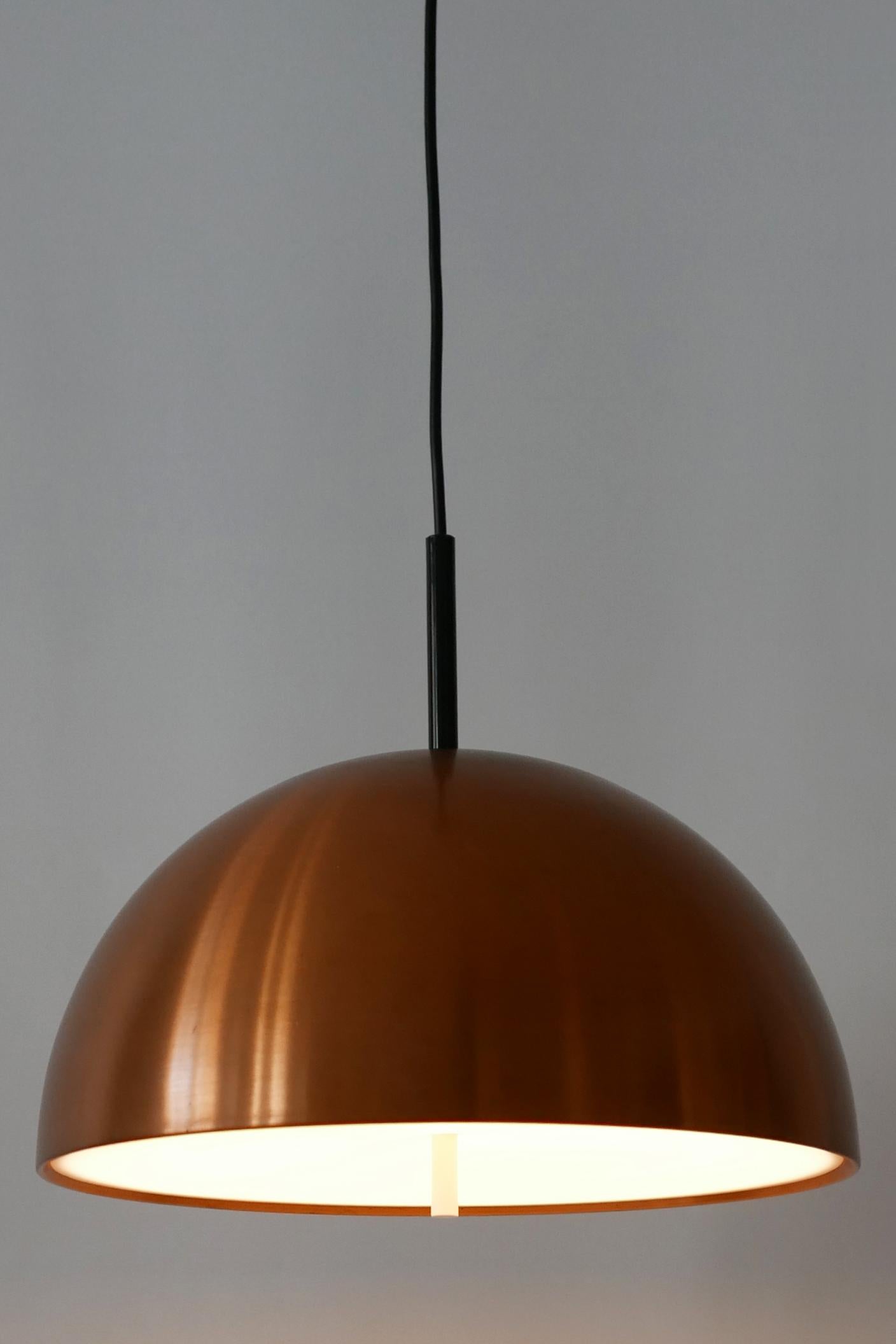 Elegant Mid-Century Modern Copper Pendant Lamp by Staff & Schwarz 1960s, Germany For Sale 9