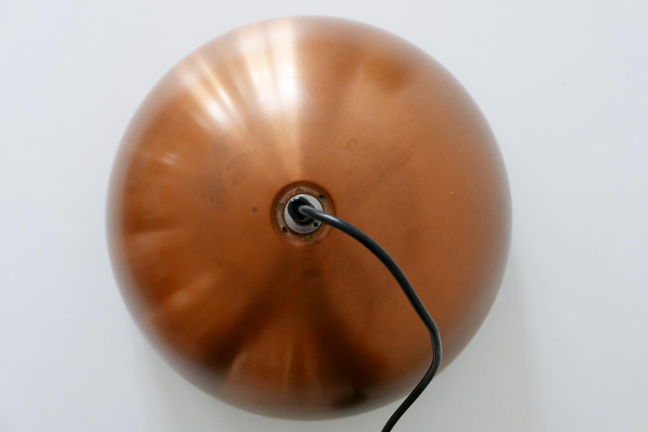 Elegant Mid-Century Modern Copper Pendant Lamp by Staff & Schwarz 1960s, Germany For Sale 11