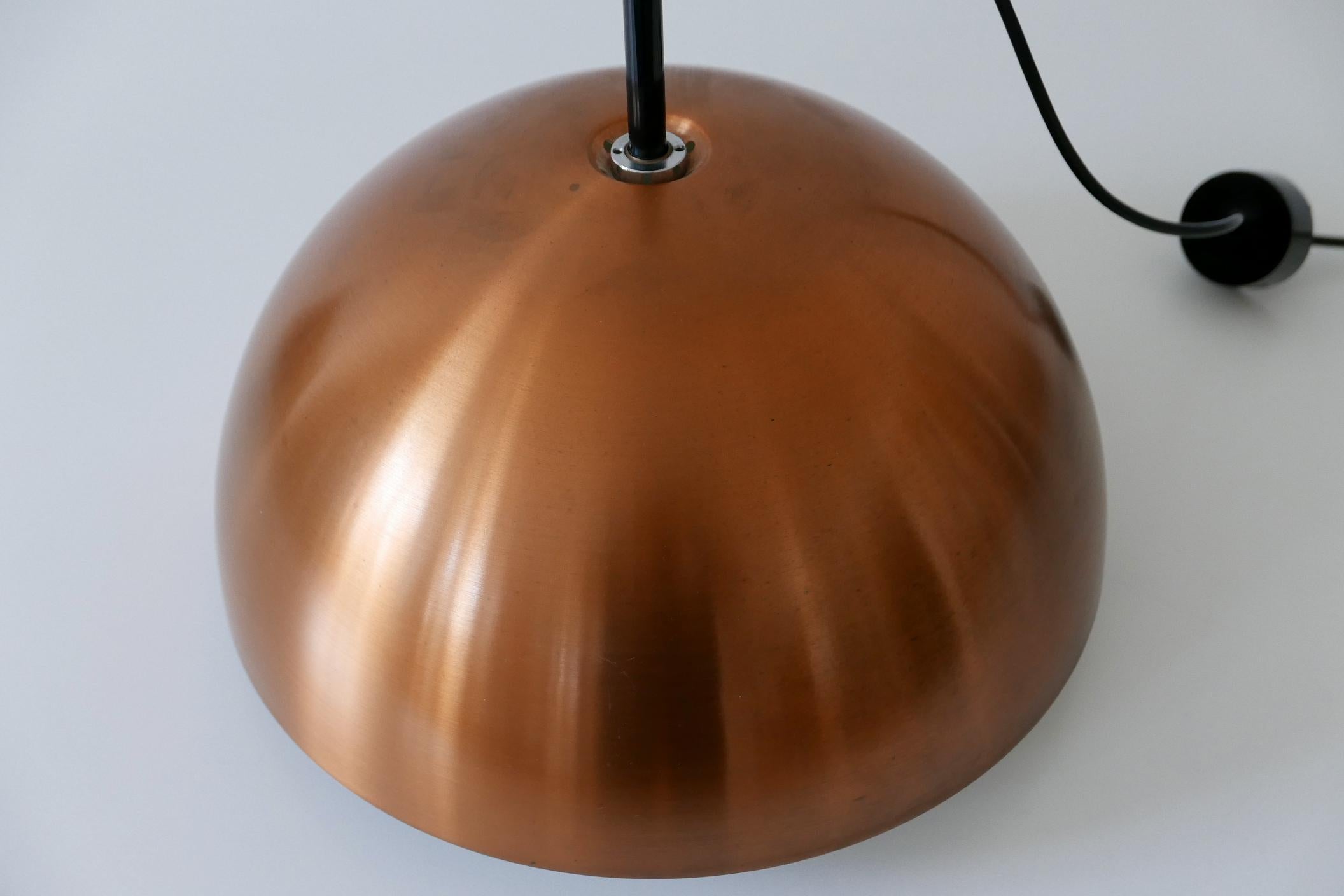 Elegant Mid-Century Modern Copper Pendant Lamp by Staff & Schwarz 1960s, Germany For Sale 12
