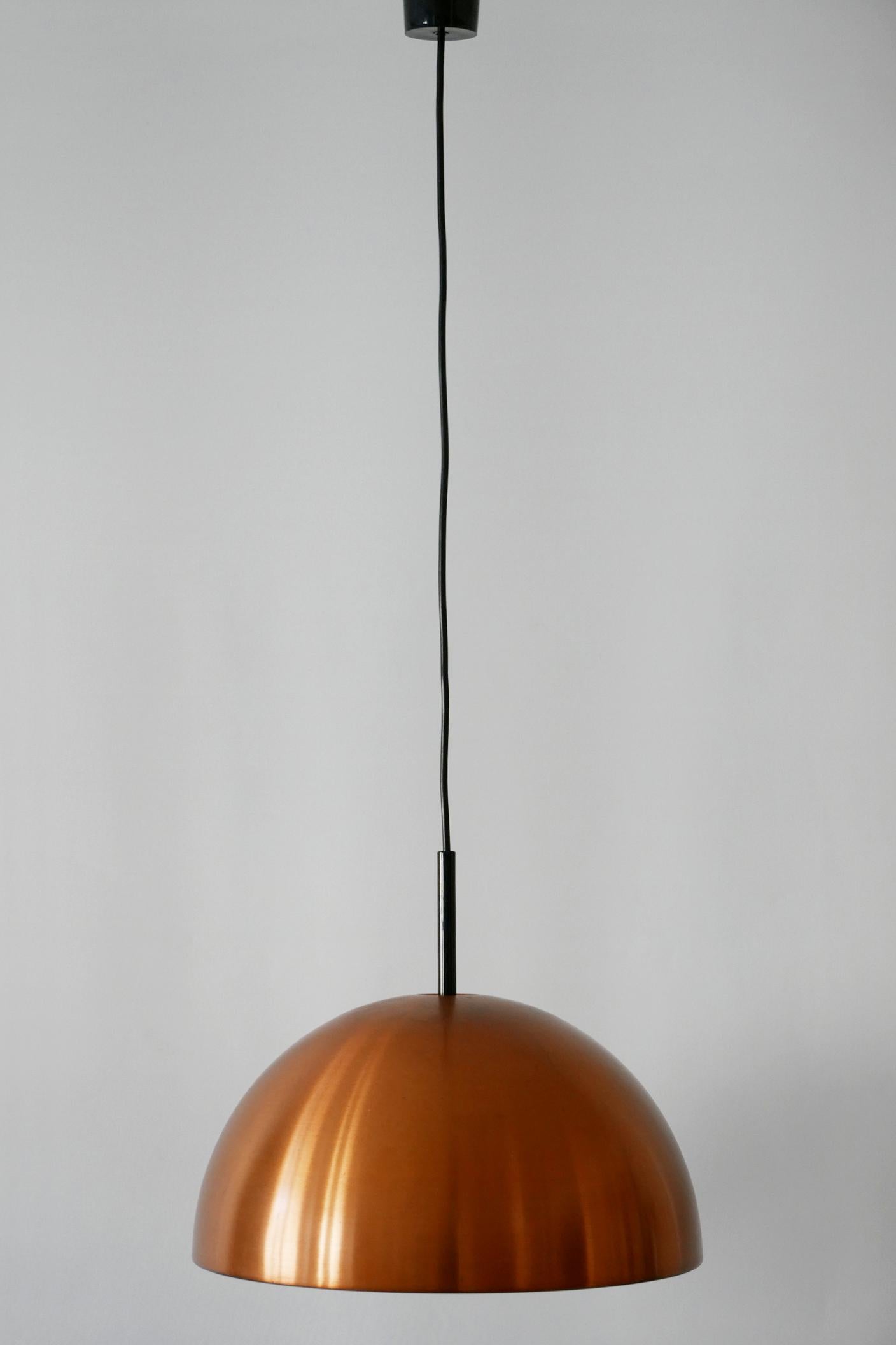 Elegant Mid-Century Modern Copper Pendant Lamp by Staff & Schwarz 1960s, Germany In Good Condition For Sale In Munich, DE