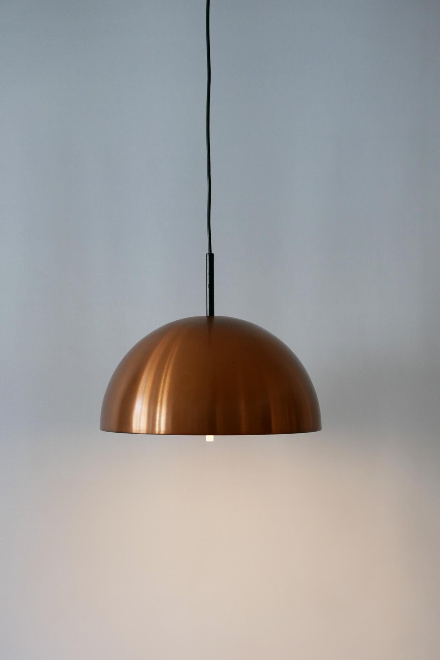 Elegant Mid-Century Modern Copper Pendant Lamp by Staff & Schwarz 1960s, Germany For Sale 1
