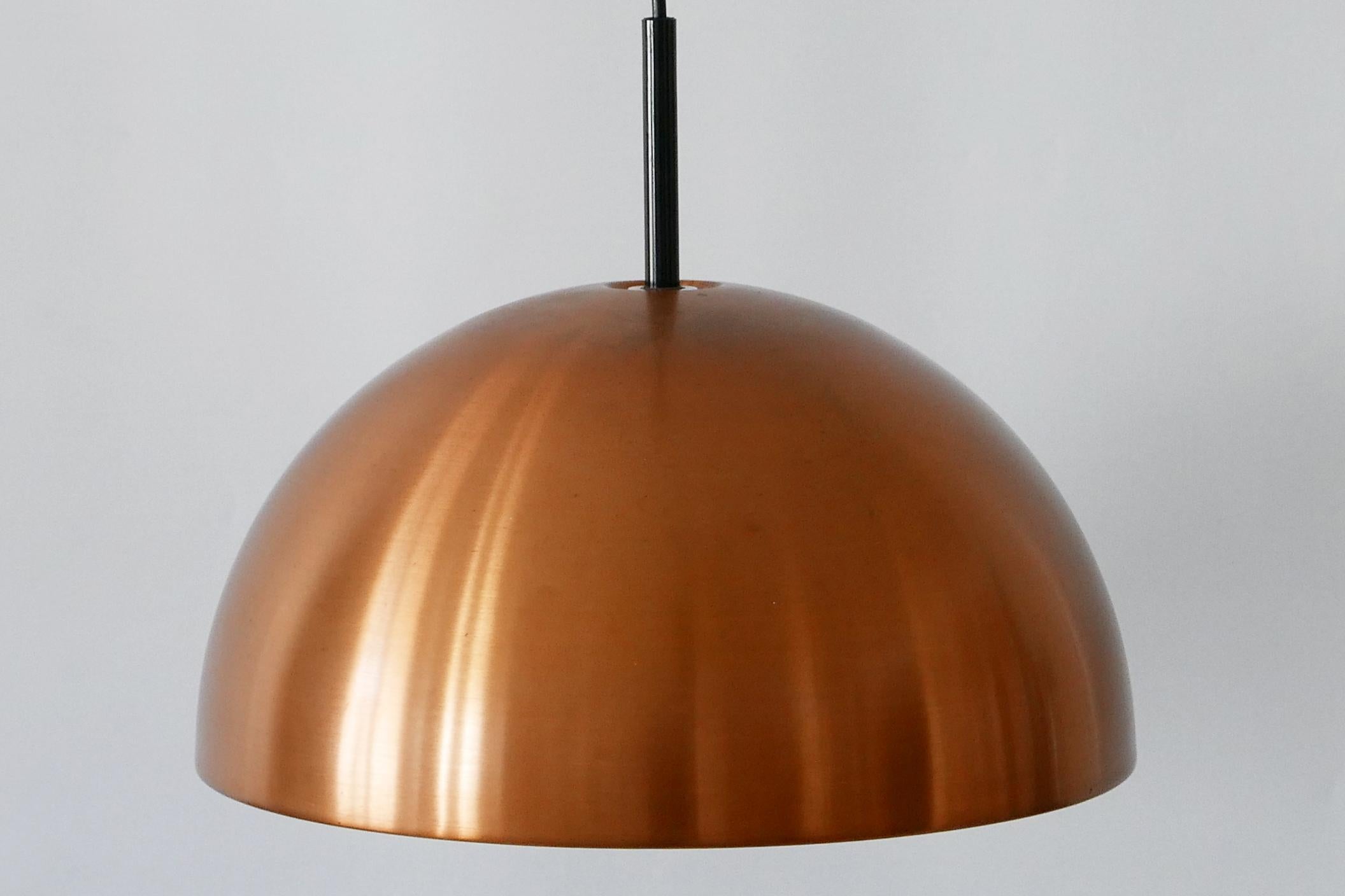 Elegant Mid-Century Modern Copper Pendant Lamp by Staff & Schwarz 1960s, Germany For Sale 2