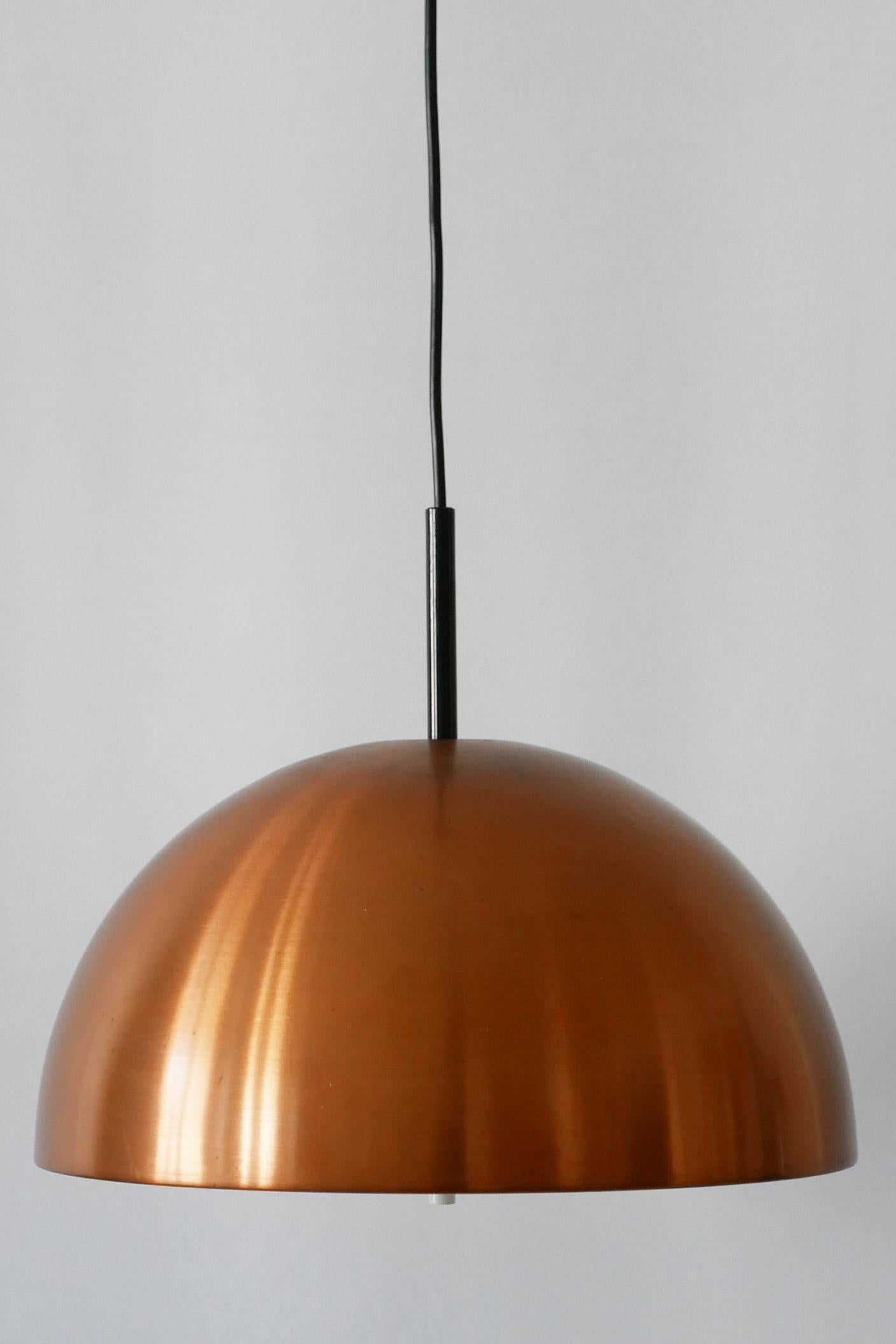 Elegant Mid-Century Modern Copper Pendant Lamp by Staff & Schwarz 1960s, Germany For Sale 3