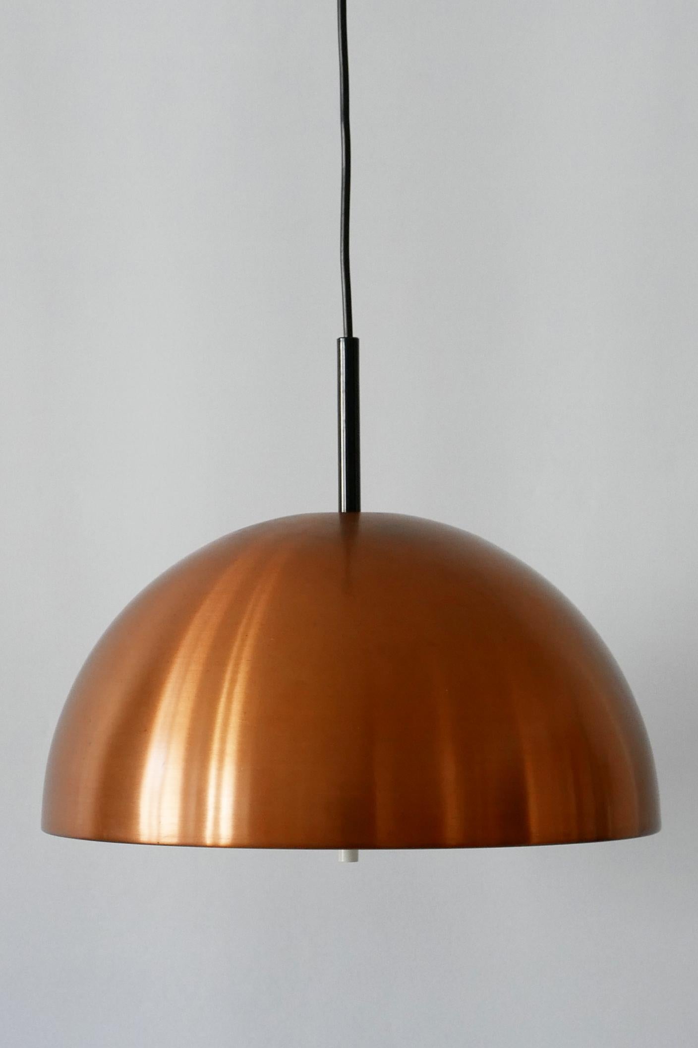 Elegant Mid-Century Modern Copper Pendant Lamp by Staff & Schwarz 1960s, Germany For Sale 4