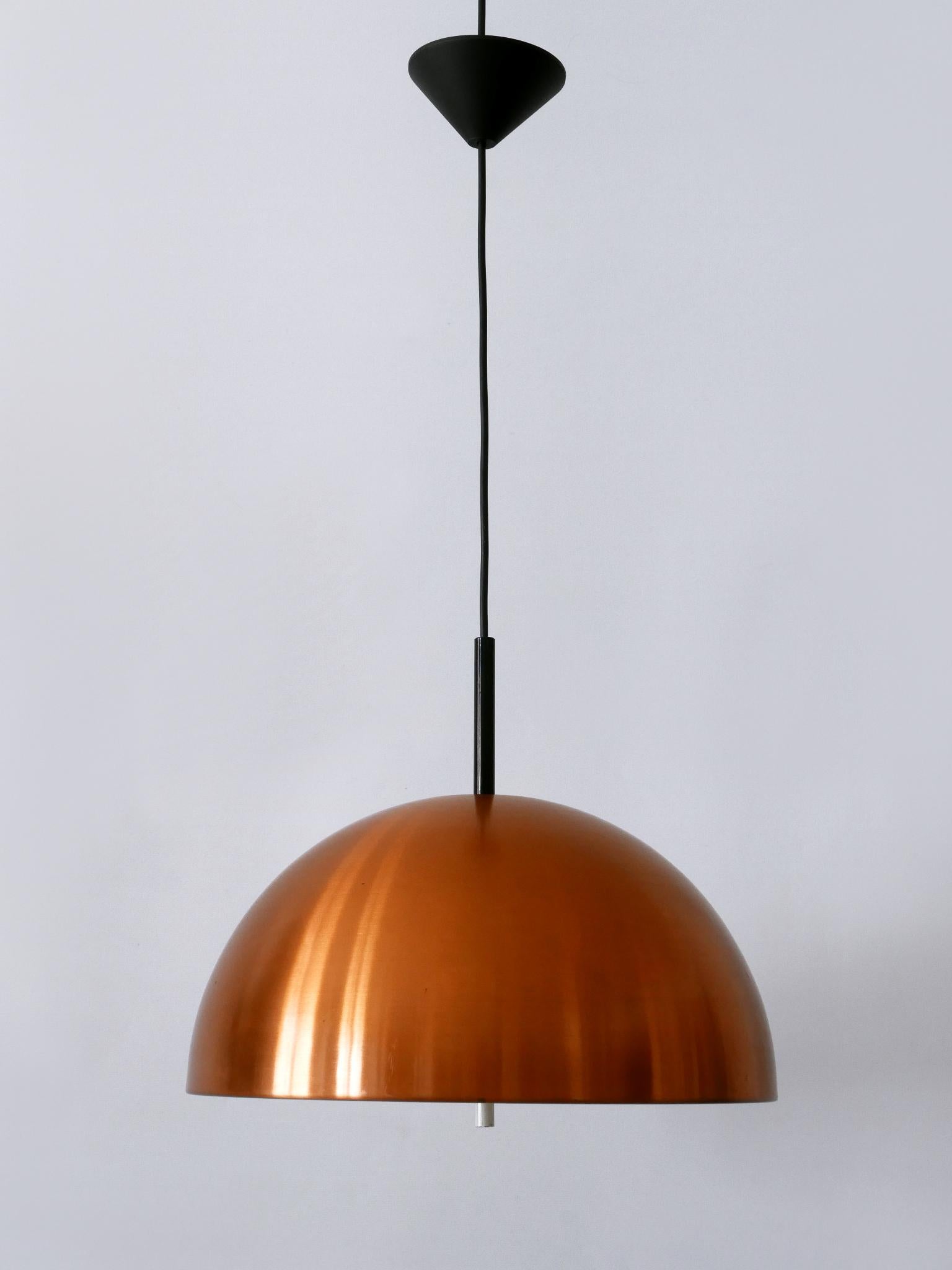 Elegant Mid-Century Modern Copper Pendant Lamp by Staff & Schwarz Germany 1960s For Sale 6