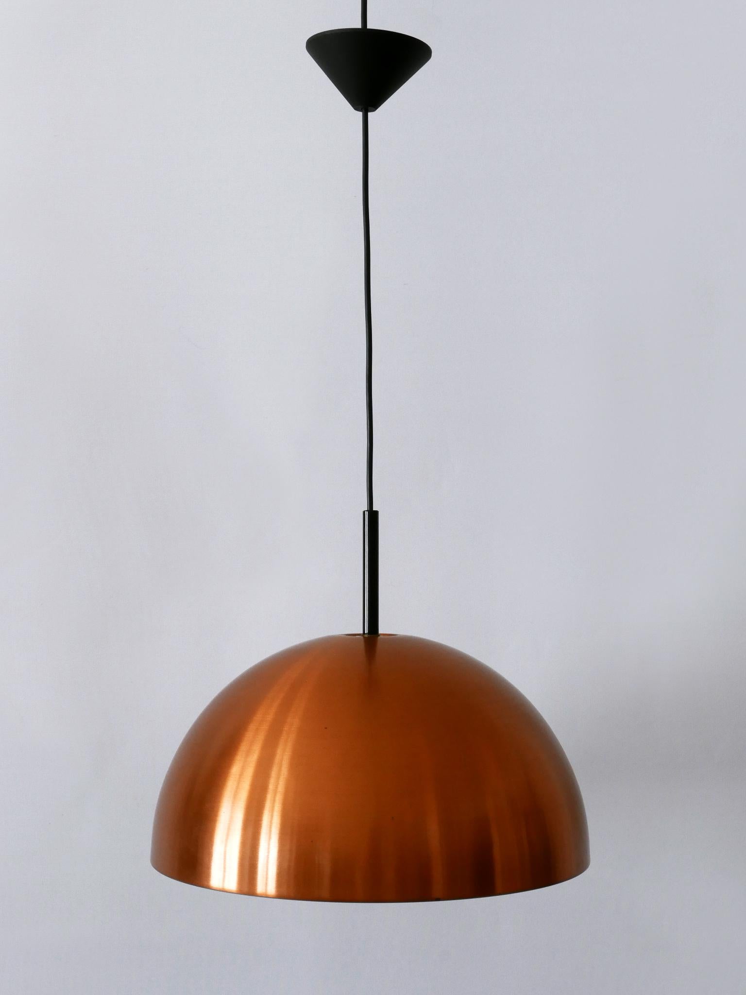 Elegant Mid-Century Modern Copper Pendant Lamp by Staff & Schwarz Germany 1960s For Sale 7