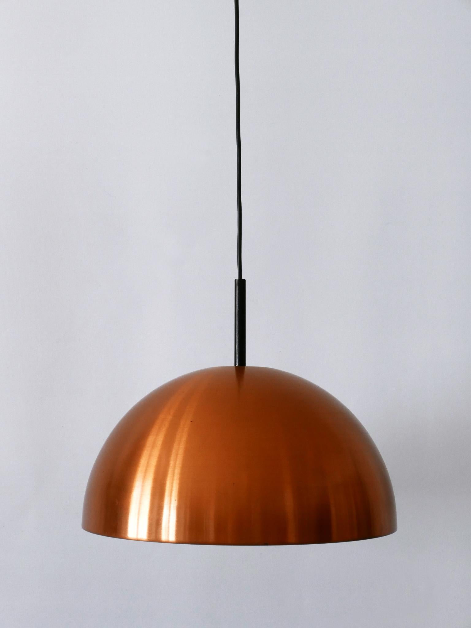 Elegant Mid-Century Modern Copper Pendant Lamp by Staff & Schwarz Germany 1960s For Sale 8