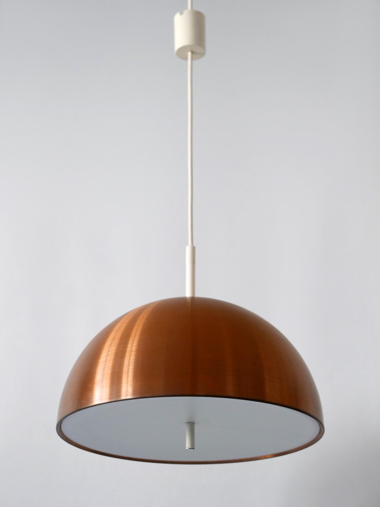 Elegant Mid-Century Modern Copper Pendant Lamp by Staff & Schwarz Germany, 1960s For Sale 8