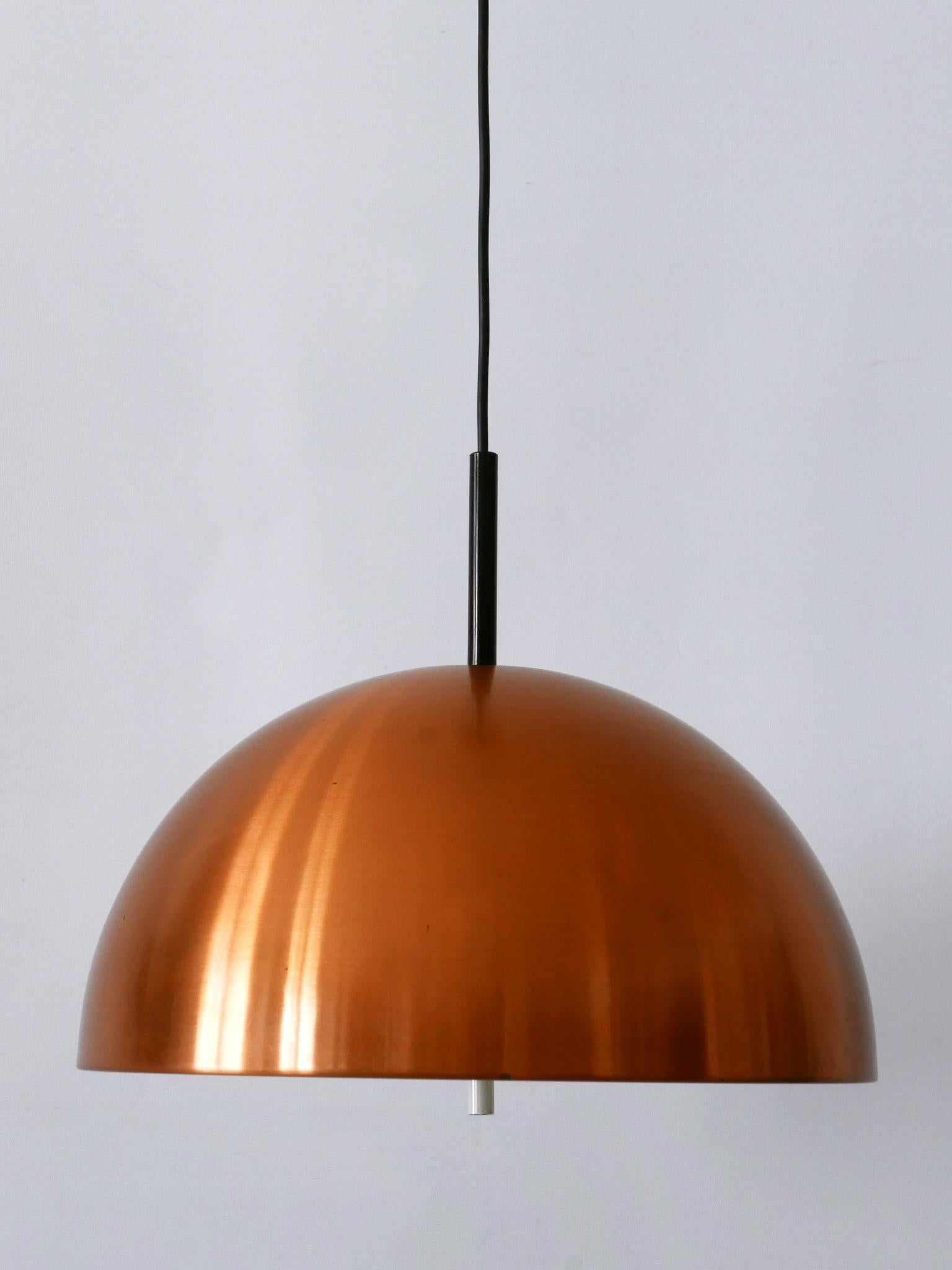 Elegant Mid-Century Modern Copper Pendant Lamp by Staff & Schwarz Germany 1960s For Sale 9