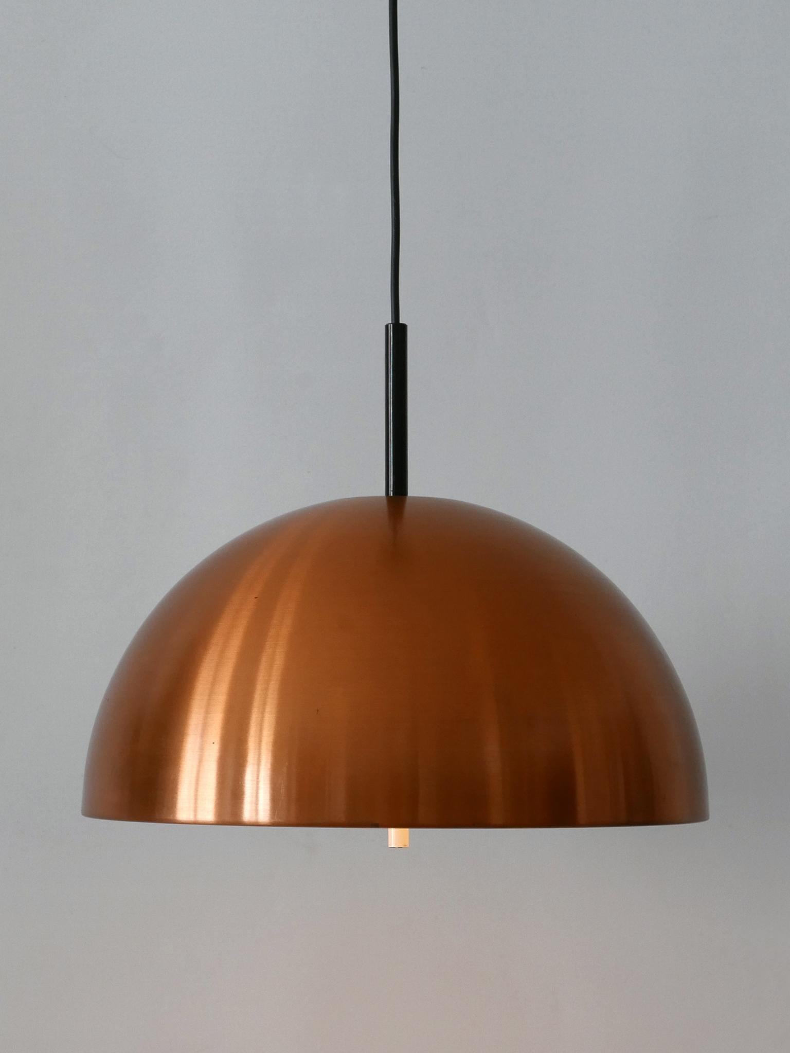 Elegant Mid-Century Modern Copper Pendant Lamp by Staff & Schwarz Germany 1960s For Sale 10